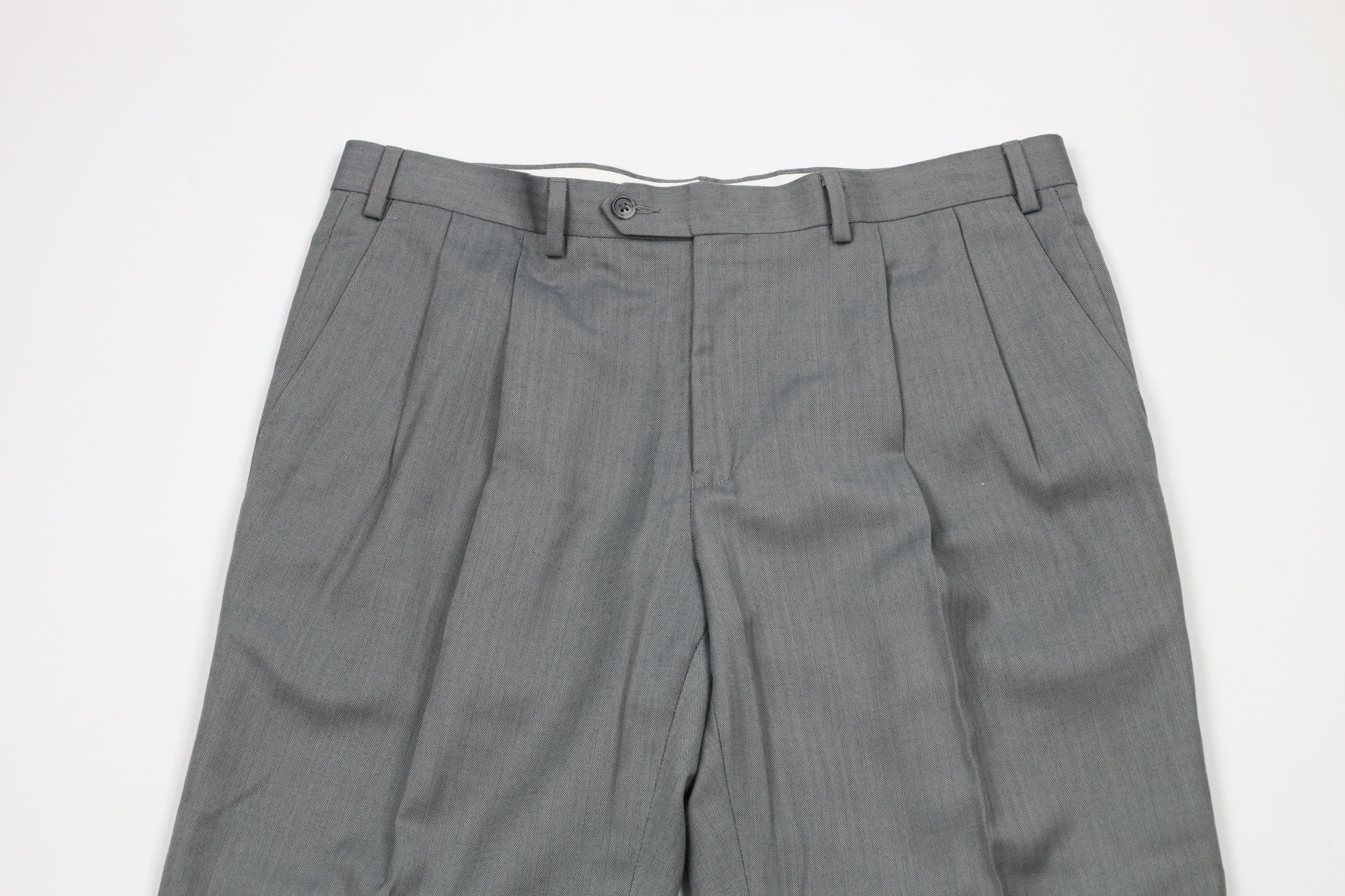 Ralph Lauren × Vintage Vintage Ralph Lauren Cuffed Herringbone Wide Leg Chino Pants Size US 36 / EU 52 - 2 Thumbnail