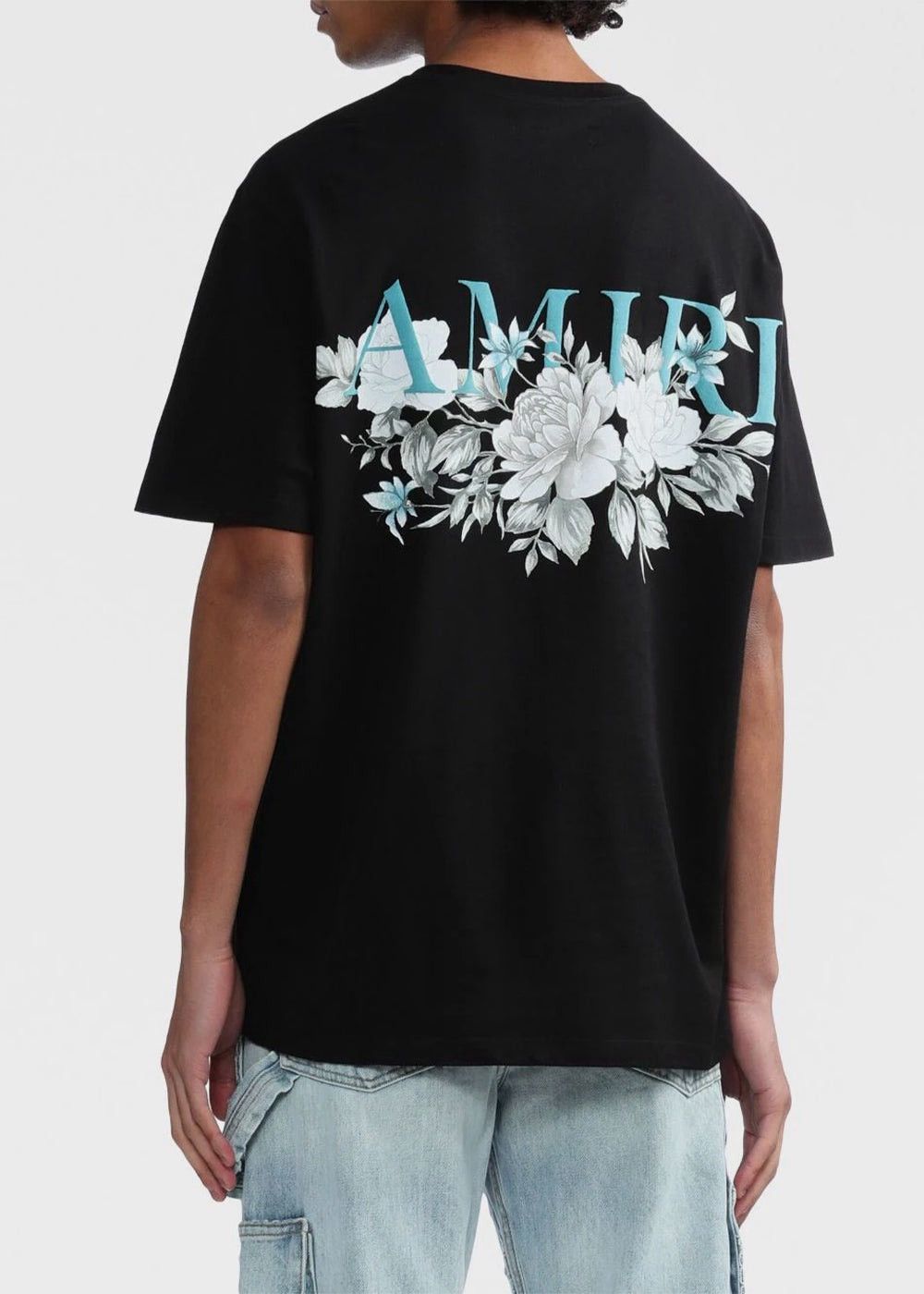 Amiri Amiri Floral Logo Black T-Shirt Size US L / EU 52-54 / 3 - 1 Thumbnail