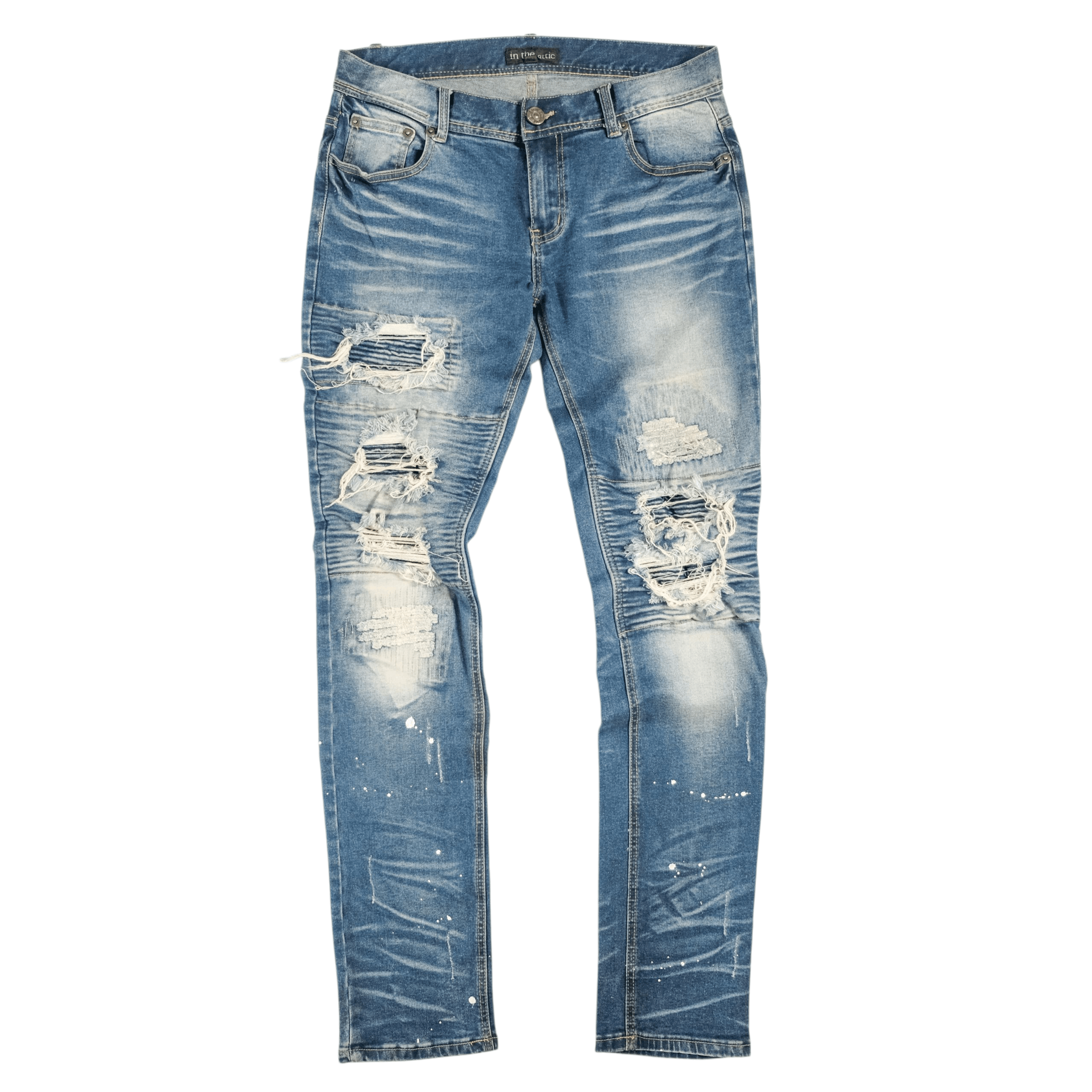 In The Attic blue ripped super skinny jeans