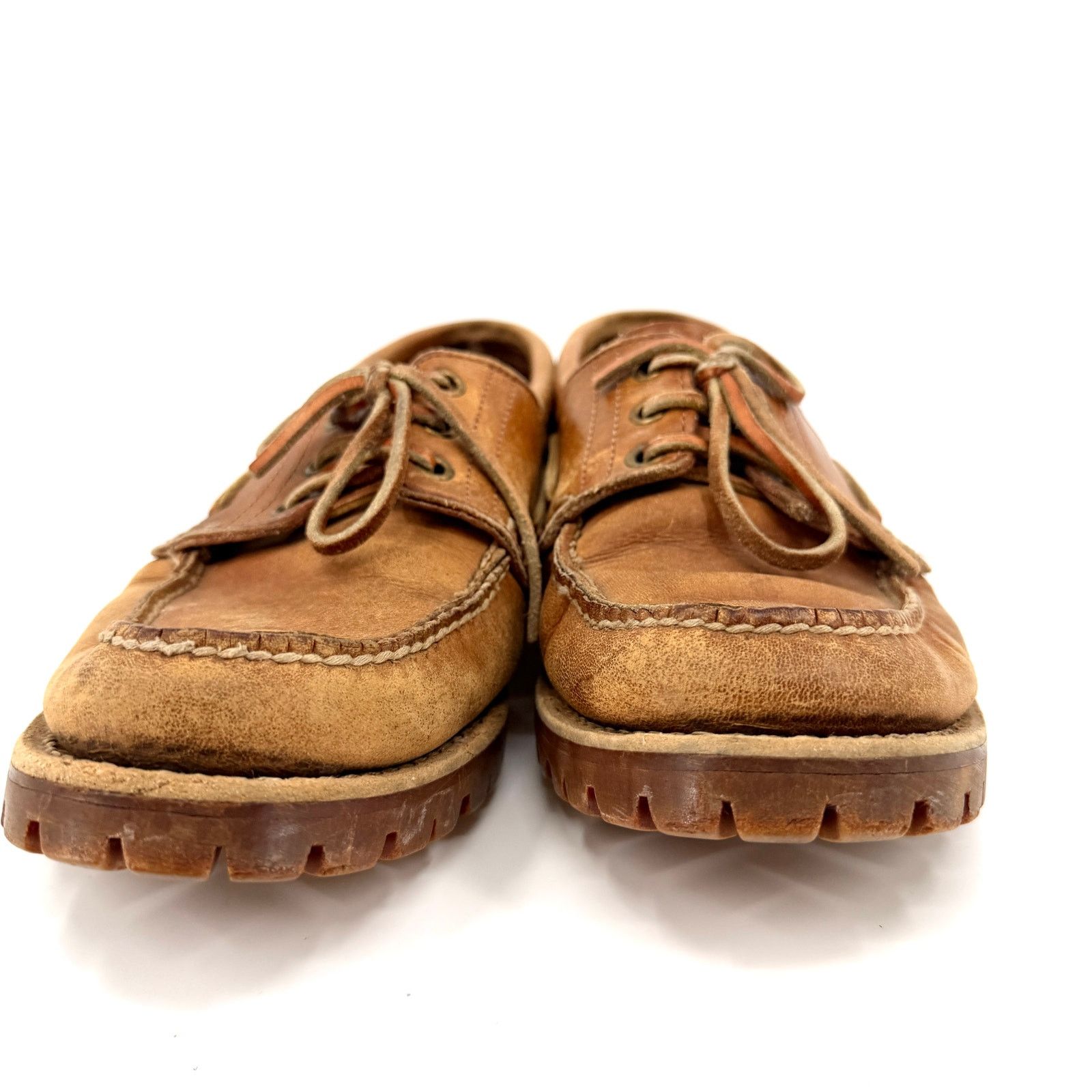 Vintage 90s Backroads Tan 100% Genuine Leather Lug Sole Loafers Size US 9 / EU 42 - 4 Thumbnail