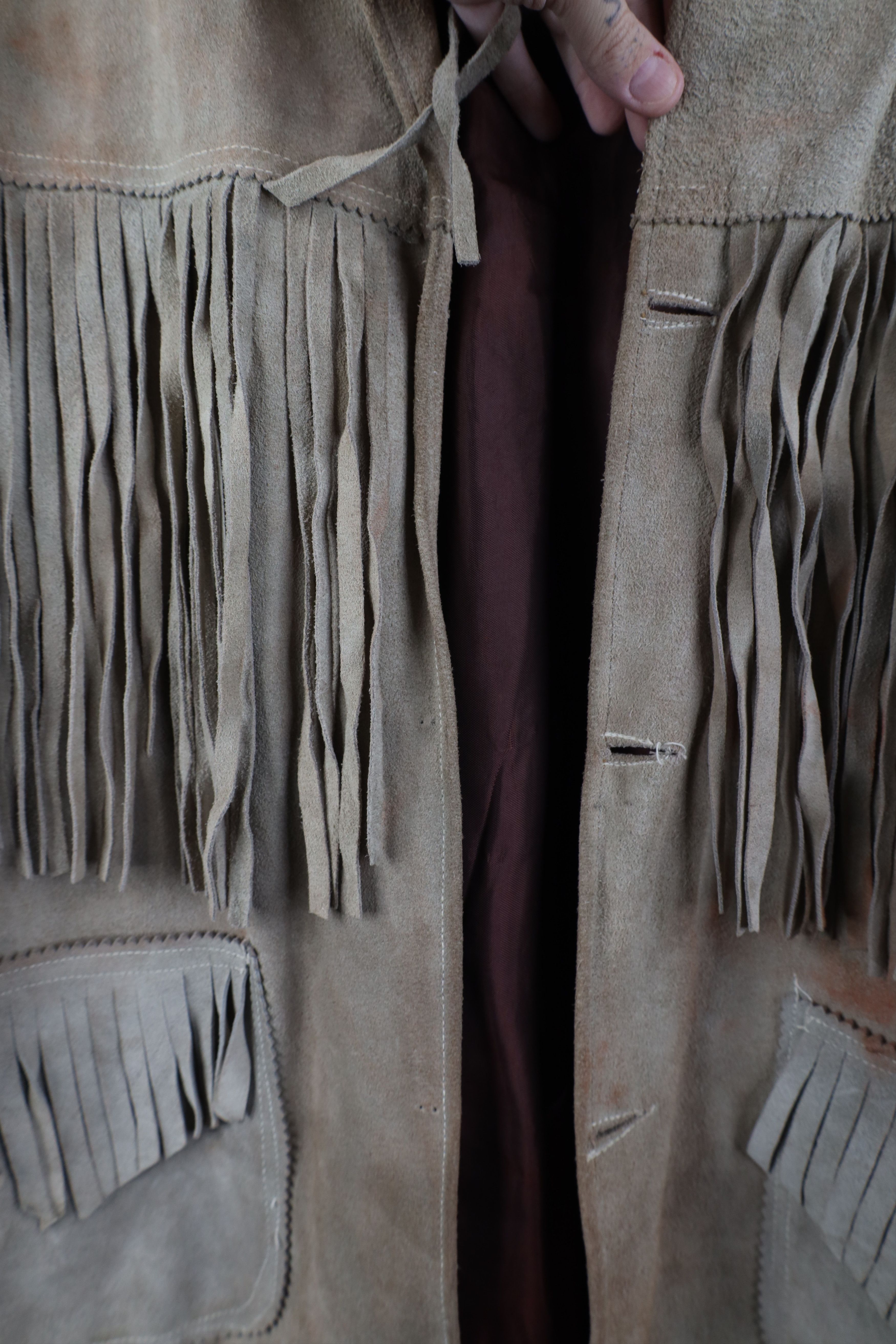 Vintage Vintage 60s 70s Streetwear Western Suede Leather Jacket Size US L / EU 52-54 / 3 - 6 Thumbnail