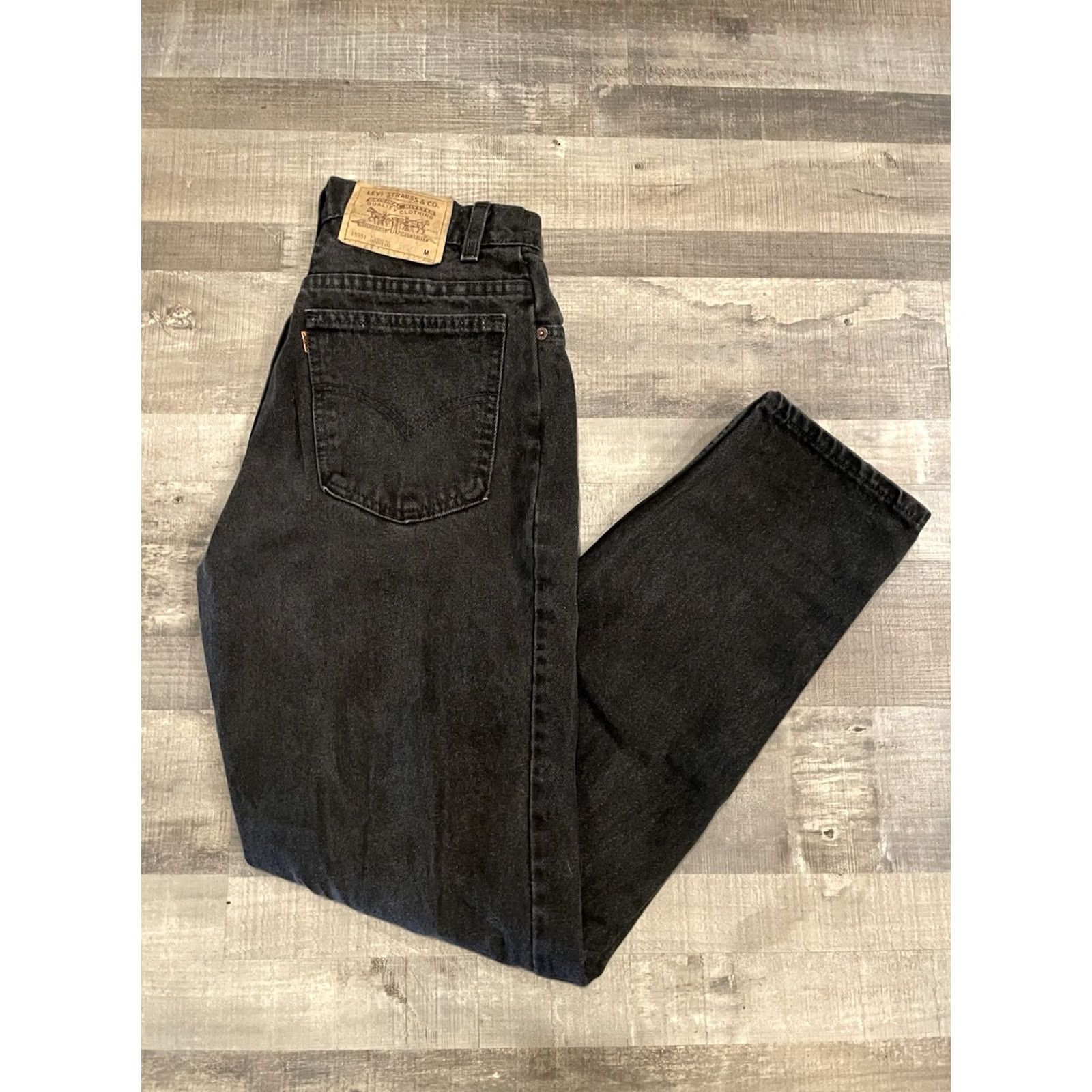 Levi's VINTAGE Levi's 951 Jeans Womens 10 Slim Tapered 28x29 Dark Black 90s Orange Tab Mens Girls Size 32" / US 10 / IT 46 - 2 Thumbnail