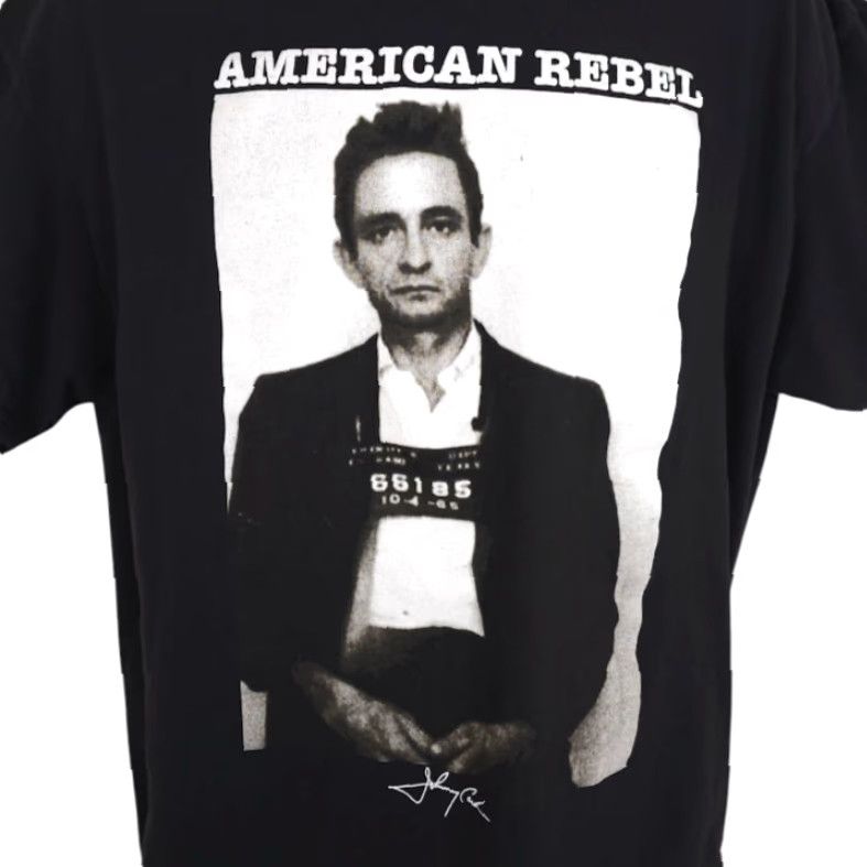 Vintage Johnny Cash T Shirt Mens XL Black Country Music Tee American Rebel Size US XL / EU 56 / 4 - 2 Thumbnail