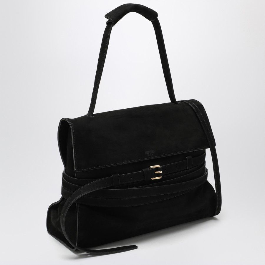 Moschino o1d2blof0924 Size: OS / Small Suede Shoulder Bag in Black Size ONE SIZE - 2 Thumbnail