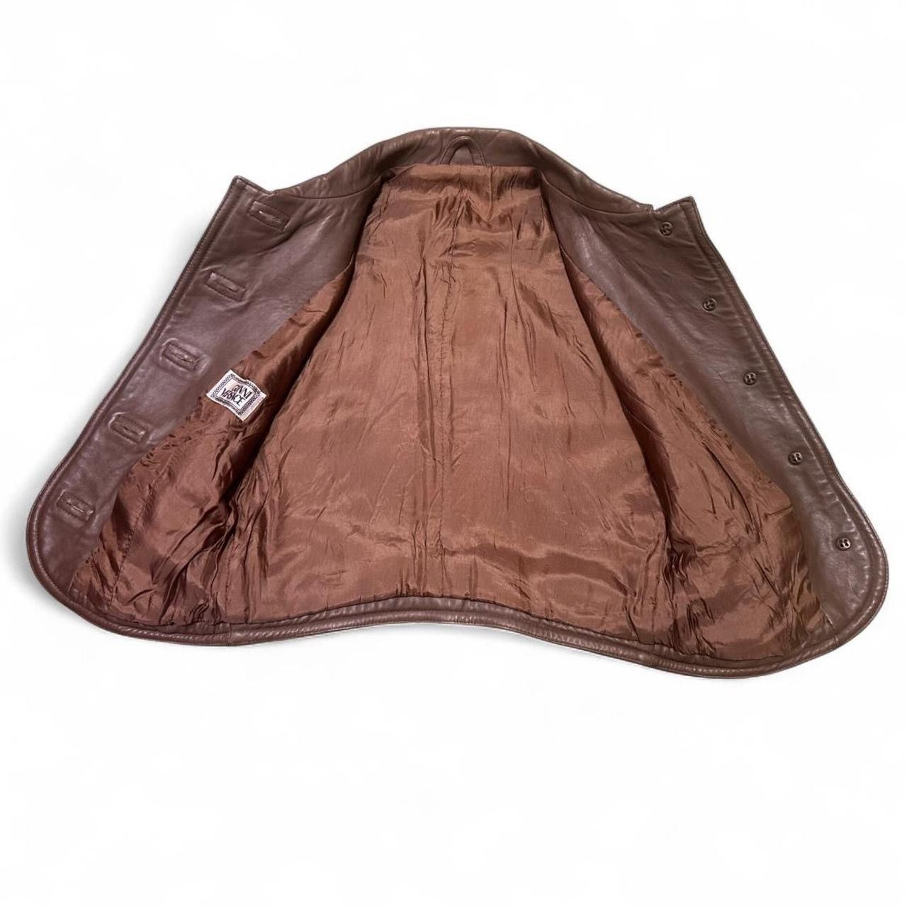Versace Gianni Versace 80s Rare Vintage Brown Biker leather vest Size ONE SIZE - 2 Thumbnail