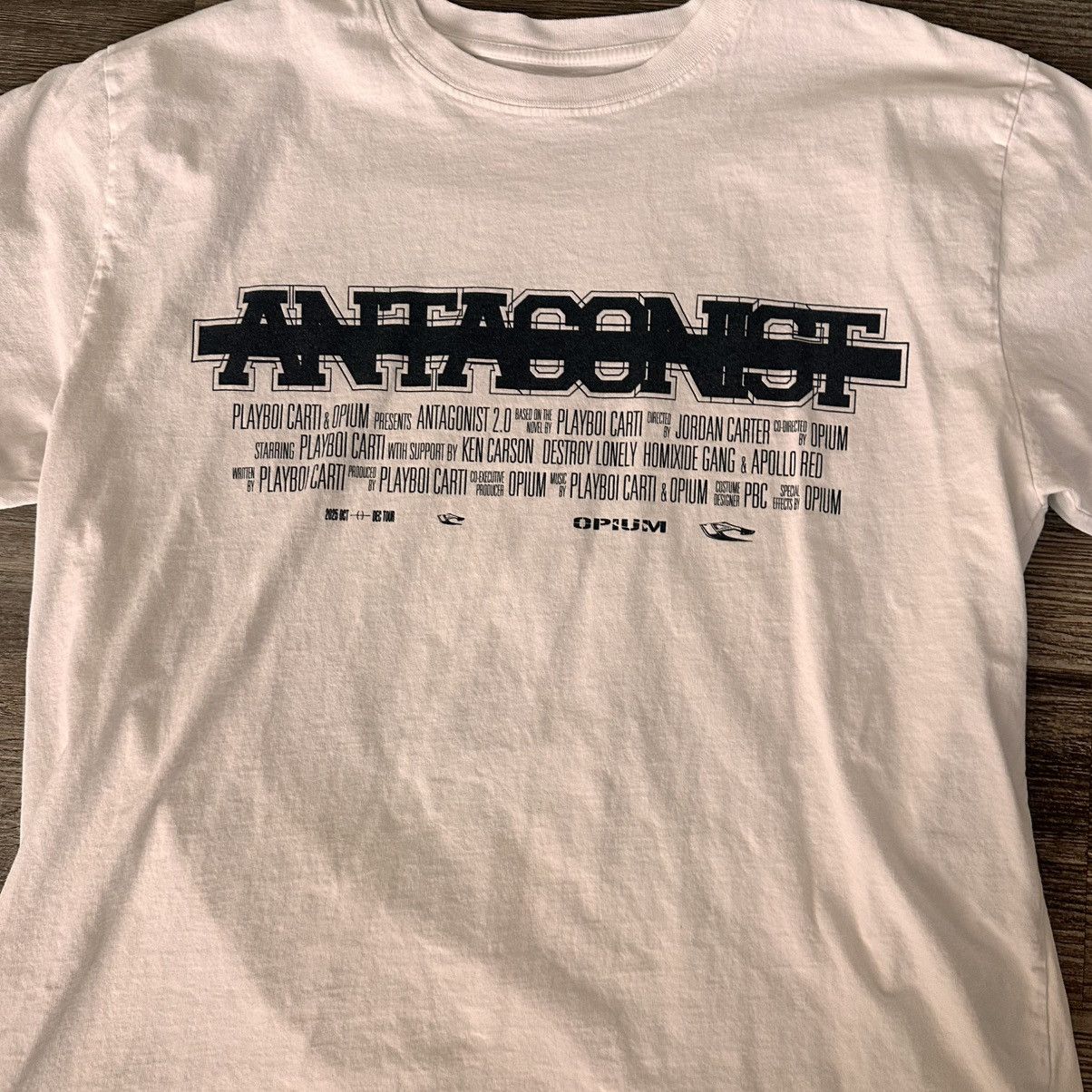 Playboi Carti Playboi Carti antagonist 2.0 00 white tour tee Size US XL / EU 56 / 4 - 2 Thumbnail