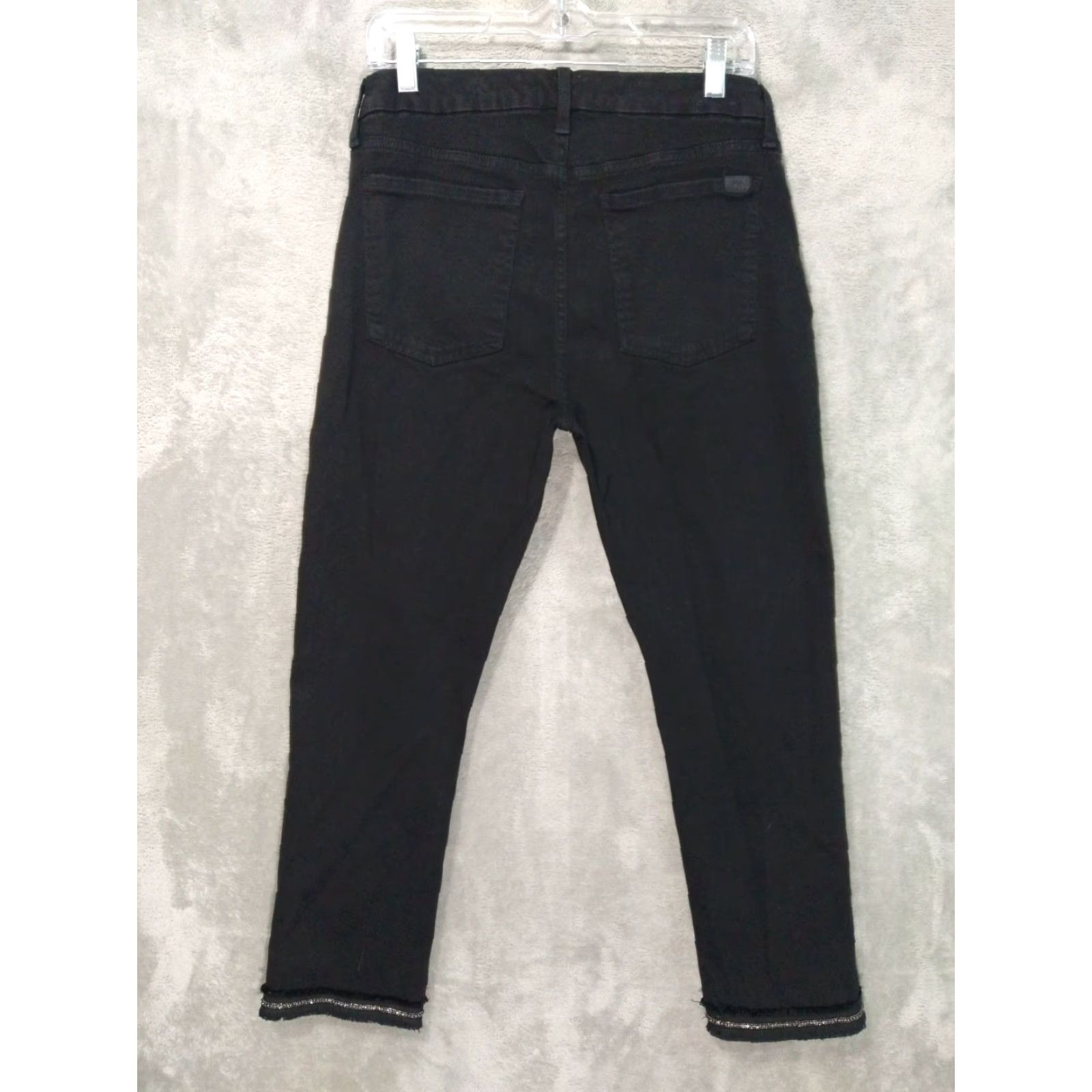 7 For All Mankind 7 For All Mankind Jeans Womens 10 Black Denim Ankle Straight Mid Rise Stretch Size 32" / US 10 / IT 46 - 2 Thumbnail