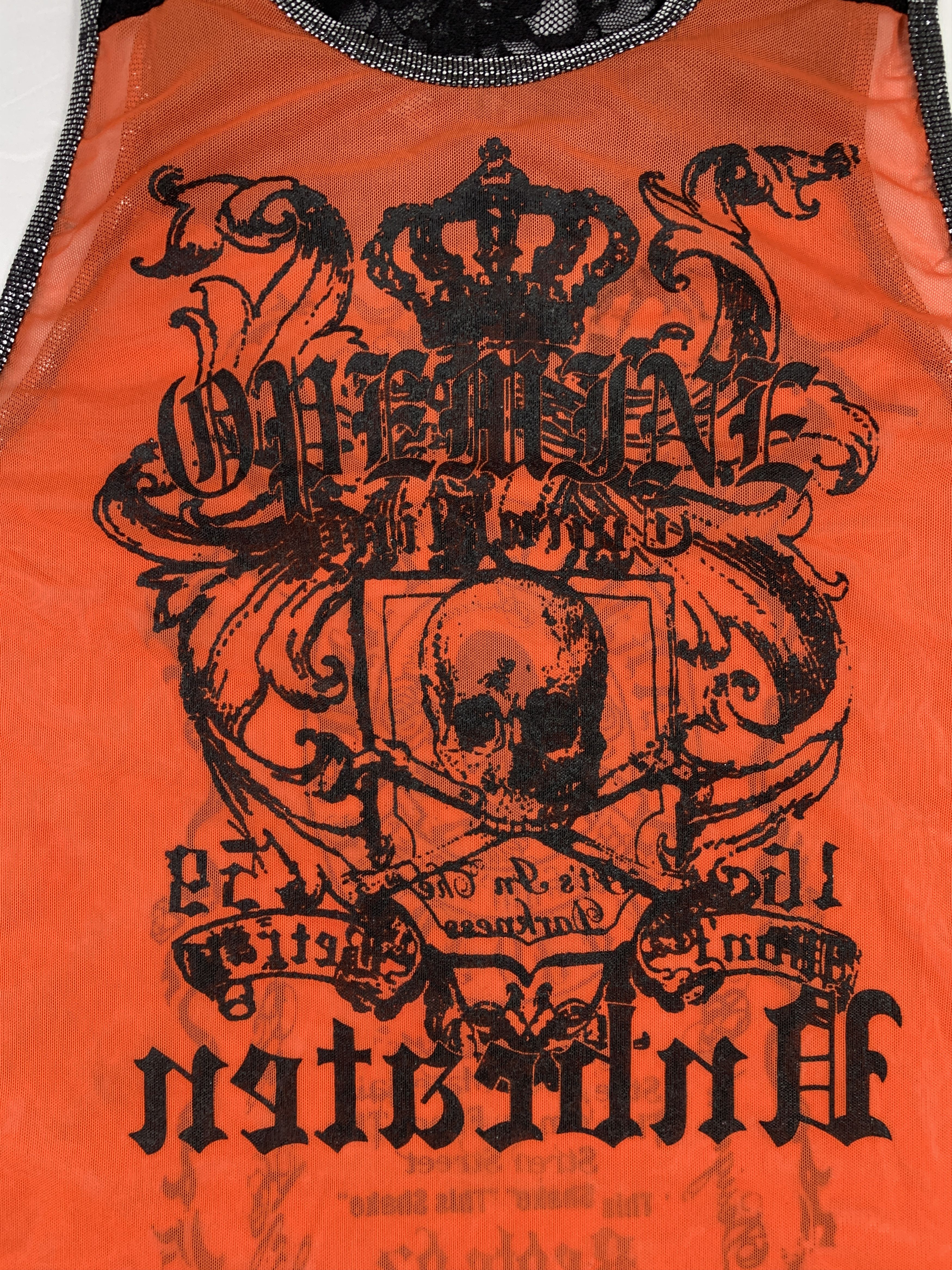 Japanese Brand Opemine Skull Poem Mesh Trim Jersey (Free) Size ONE SIZE - 5 Thumbnail