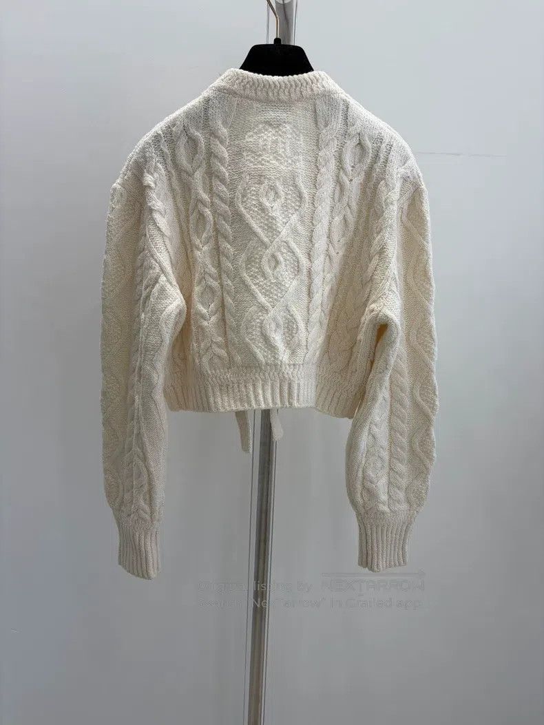 Chanel Chanel Off-white bow cashmere cardigan coat Size XS / US 0-2 / IT 36-38 - 2 Thumbnail