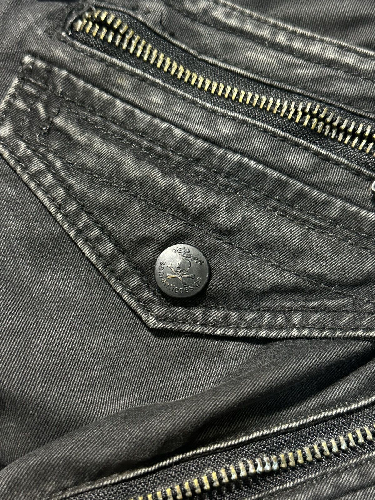 If Six Was Nine ROEN X Sematicdesign Black Rust Strech Bondage Denim Jeans Size US 32 / EU 48 - 8 Thumbnail