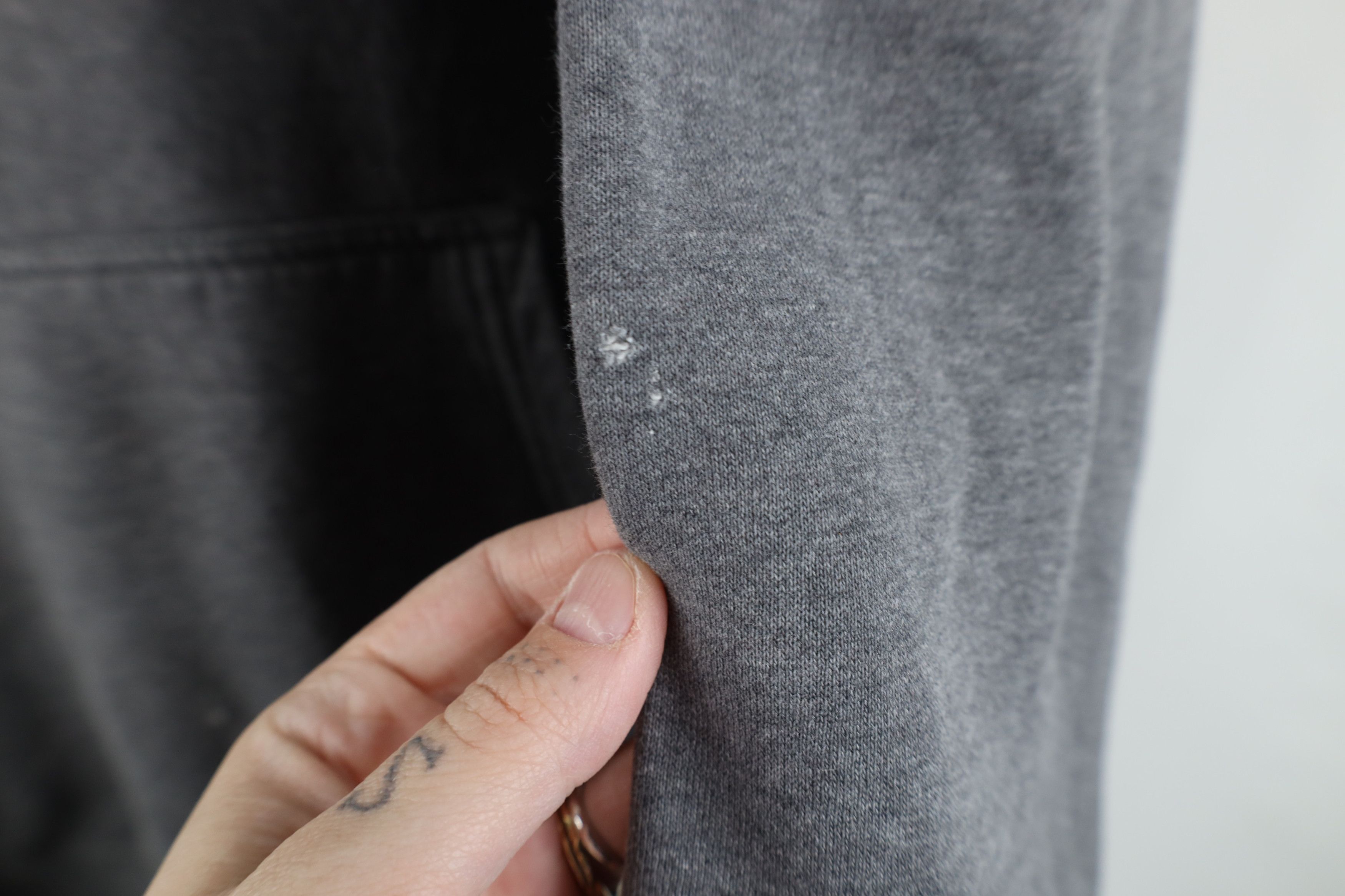 Nike × Vintage Vintage 90s Y2K Nike Travis Scott Mini Swoosh Hoodie Gray Size US L / EU 52-54 / 3 - 5 Thumbnail