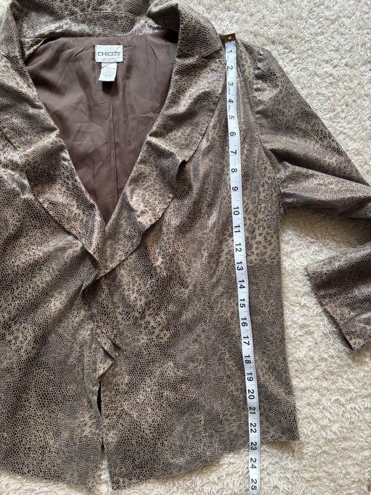 Chicos Chico’s brown blazer snake print size 2/L Size L / US 10 / IT 46 - 8 Thumbnail