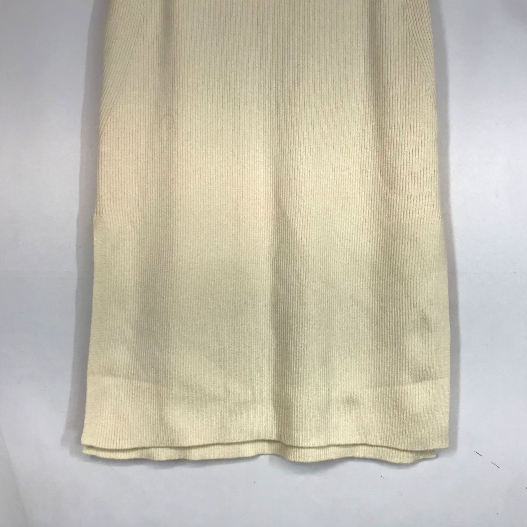 AYR AYR WOMEN'S SKIRT S MIDI CREAM RIBBED MERINO WOOL BLEND STRAIGHT & PENCIL" Size S / US 4 / IT 40 - 3 Thumbnail