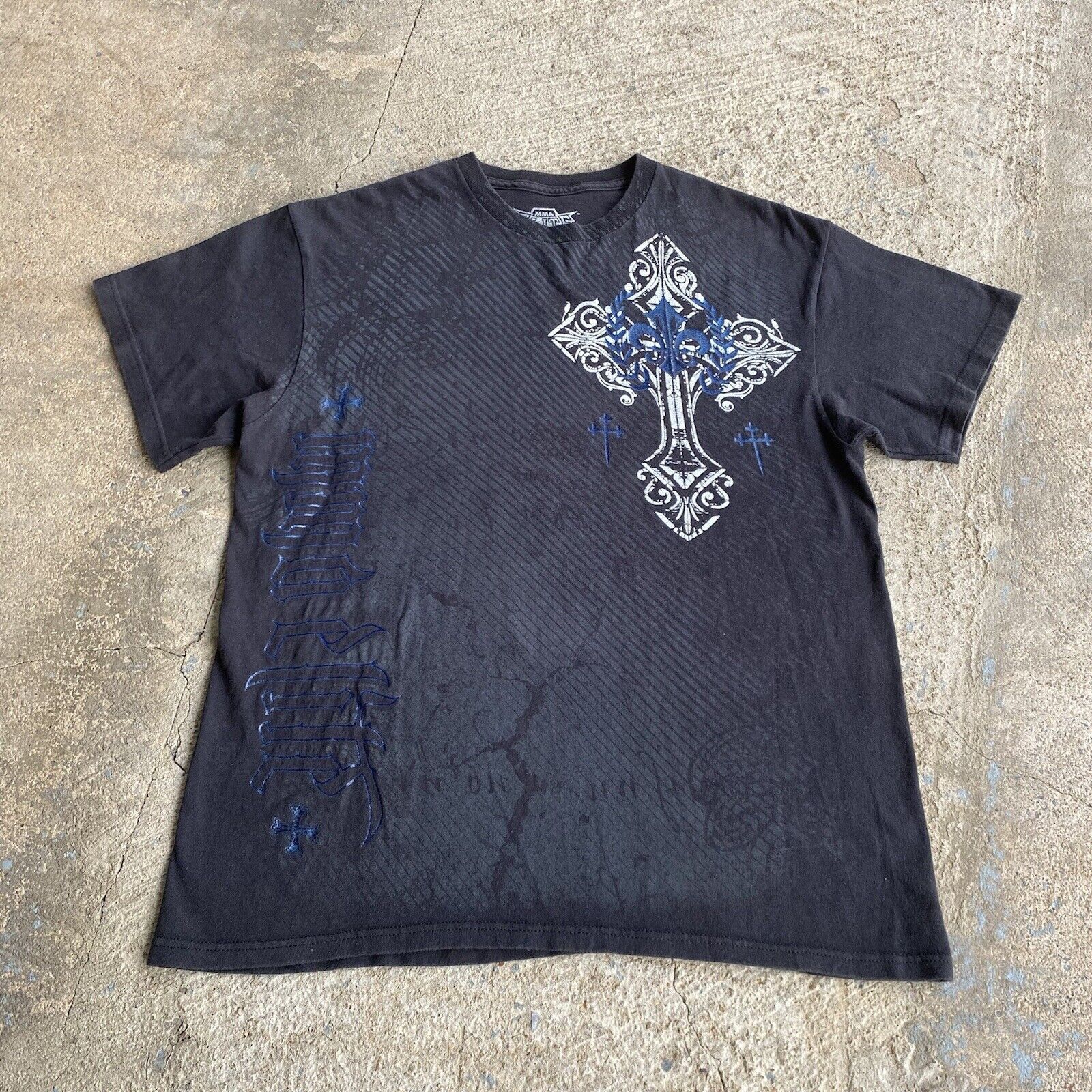 Affliction Vintage MMA Elite Large Skull Cross Gothic Tribal Shirt Size US L / EU 52-54 / 3 - 4 Thumbnail