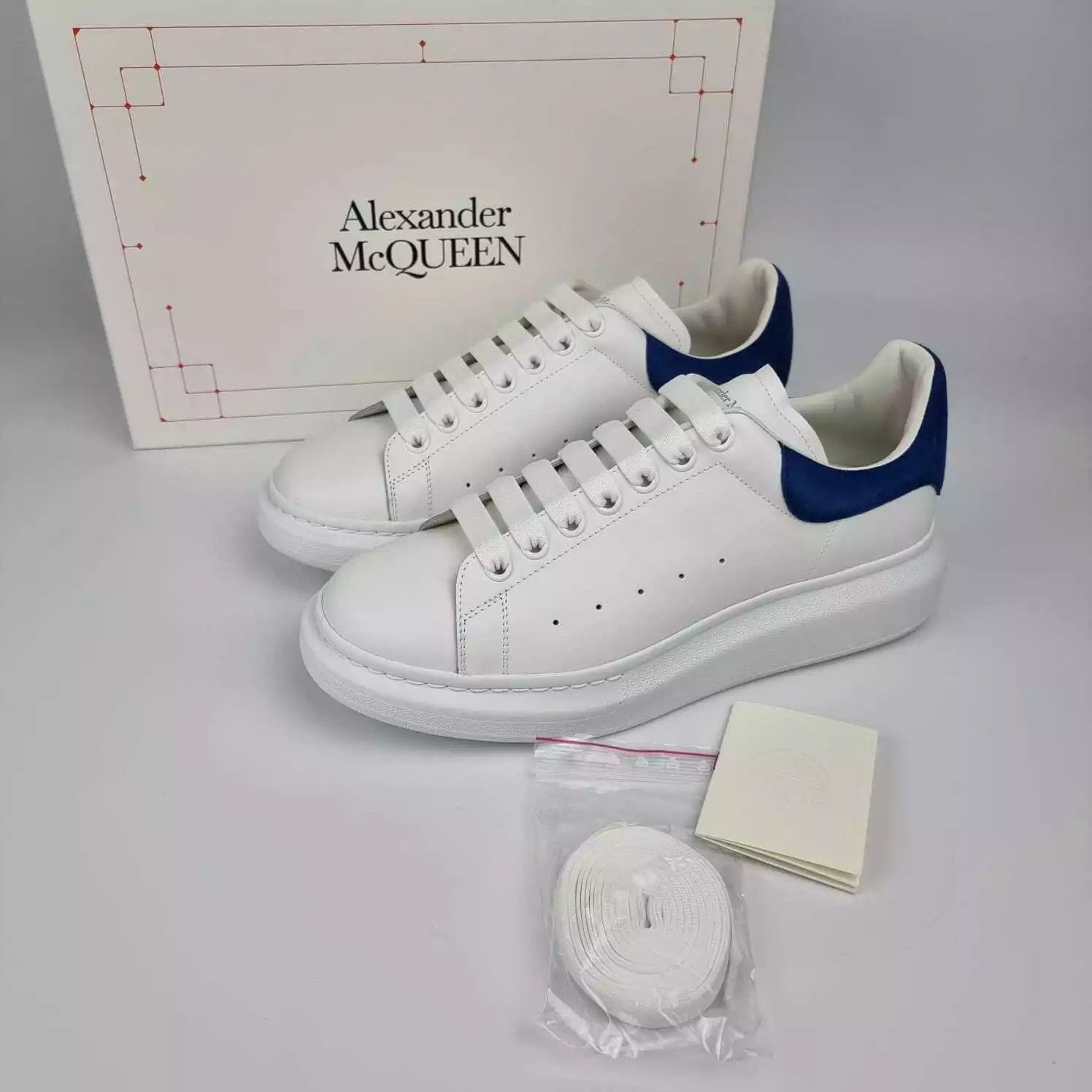Alexander McQueen ALEXANDER MCQUEEN Men's Oversized White Blue Sneakers Size US 14 / EU 47 - 1 Thumbnail
