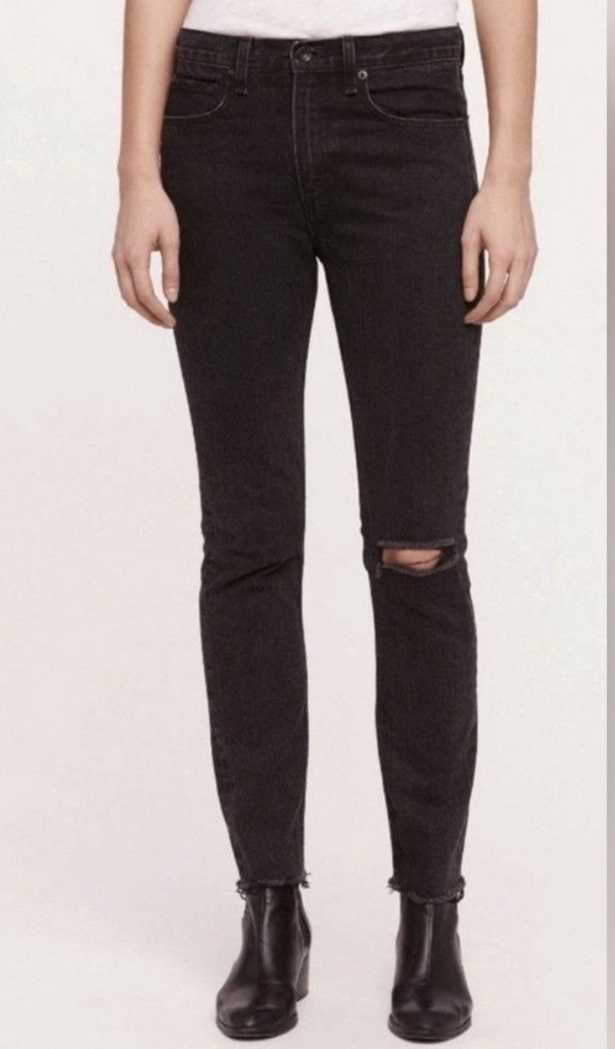 Rag & Bone Rag & Bone Black Straight Leg Denim Jeans Size 26" / US 2 / IT 38 - 2 Thumbnail