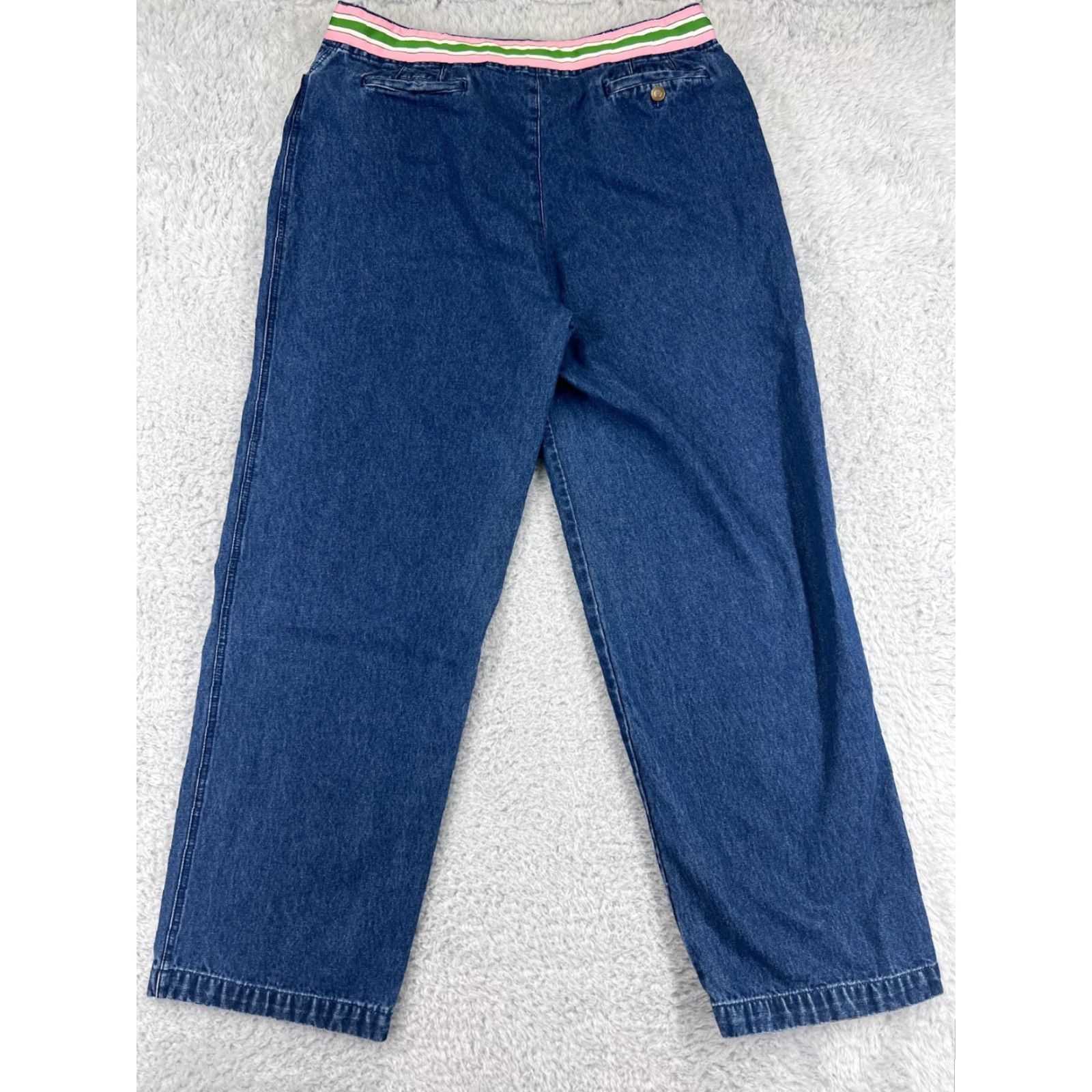 Vintage Chadwicks Jeans Womens 16 Blue Straight Leg Medium Wash Denim 5-Pocket Belt Loops Mid Rise Size 38" / US 16 / IT 52 - 2 Thumbnail
