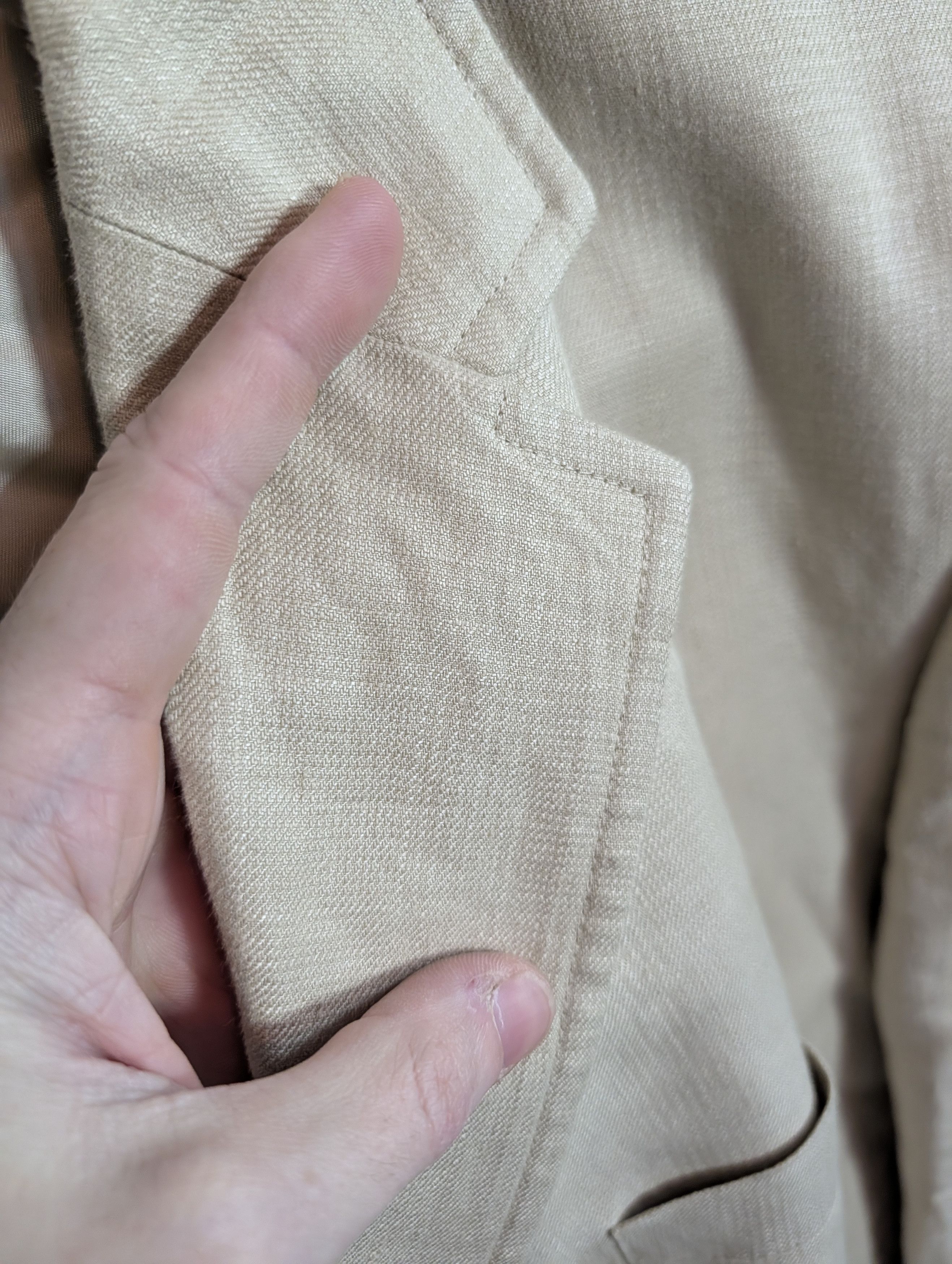 Faconnable Cream 100% pure LINEN unstructured sport coat XL Size US XL / EU 56 / 4 - 3 Thumbnail