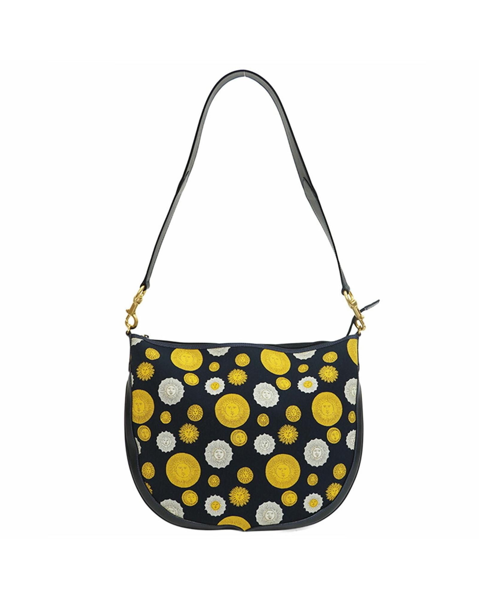 image of Gucci Navy Canvas Leather Shoulder Bag, Women's
