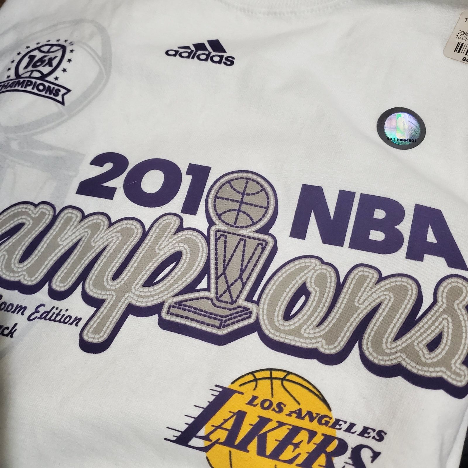Adidas NEW 2010 Adidas LA Lakers Locker Room Championship Shirt XL Size US XL / EU 56 / 4 - 5 Thumbnail