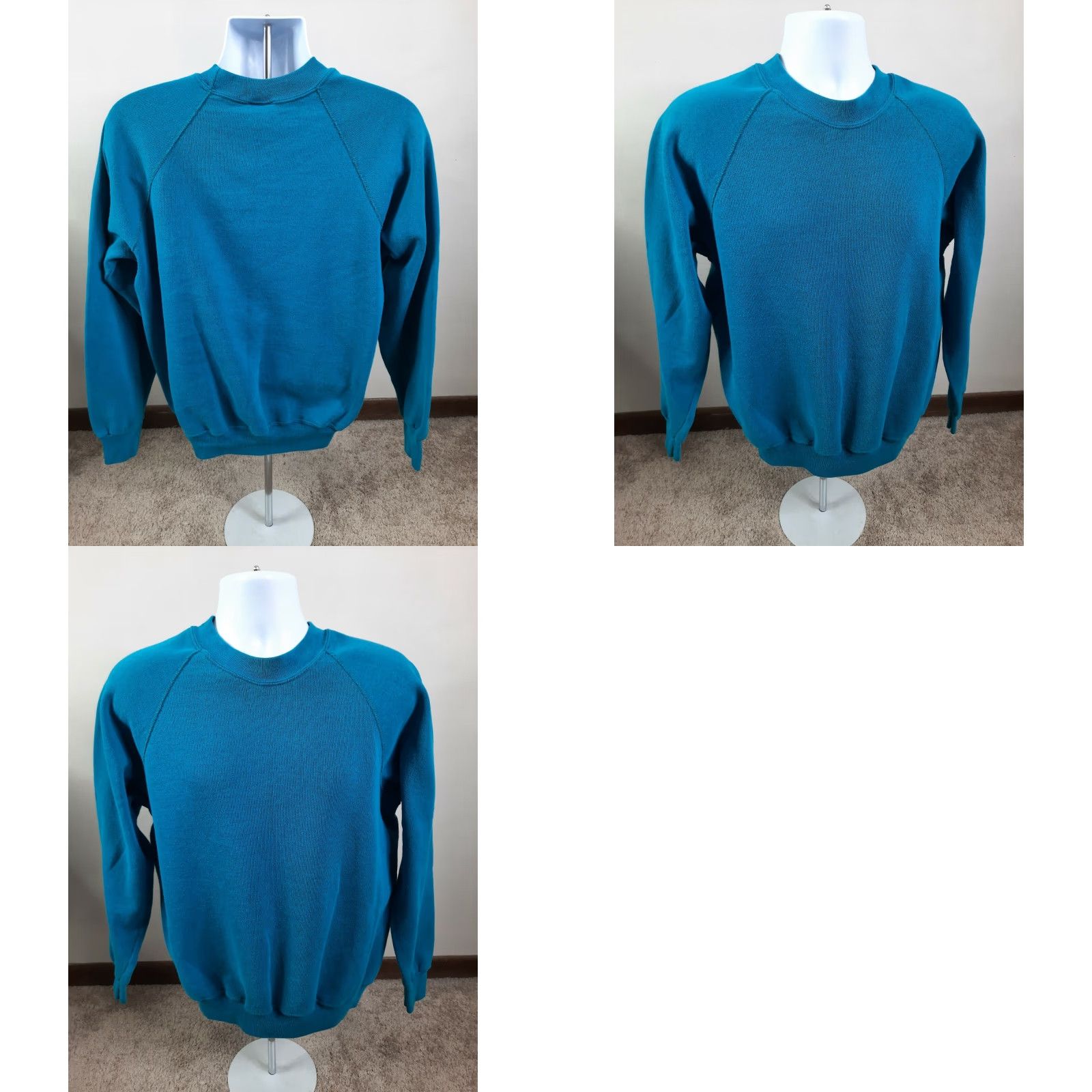 Lee VINTAGE Lee Crewneck Sweatshirt Teal Raglan VTG USA 80s Mens Large Size US L / EU 52-54 / 3 - 8 Thumbnail