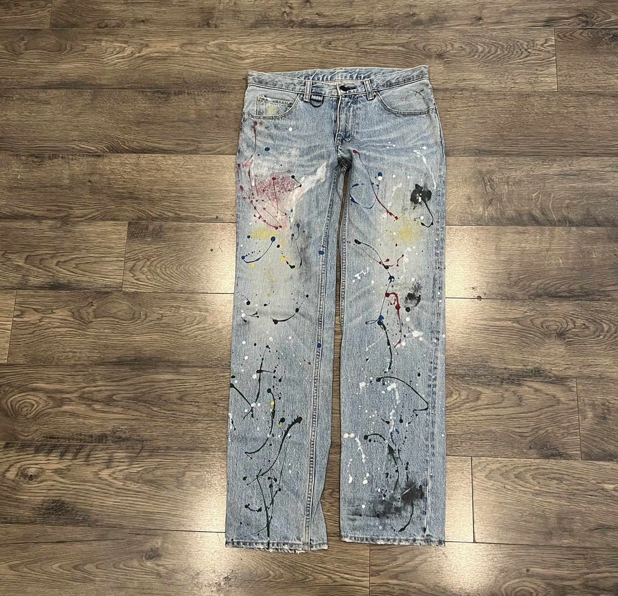 image of Number N Ine Number (N)Ine Ss06 Welcome To The Shadow Paint Denim in Blue, Men's (Size 30)
