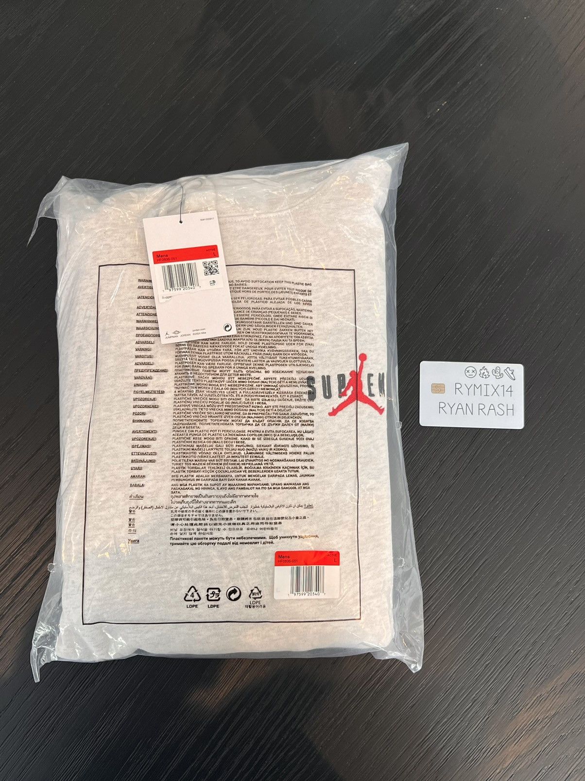 Jordan Brand × Supreme FW24 Supreme x Jordan Hoodie (Grey) Size US L / EU 52-54 / 3 - 1 Thumbnail