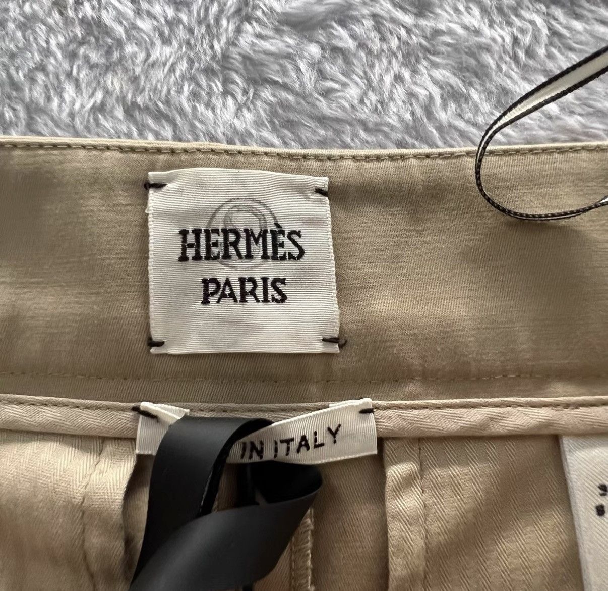 Hermes Hermès Khaki High-waisted Wide-leg Pants J41 Size 25" / US 0 / IT 36 - 3 Thumbnail