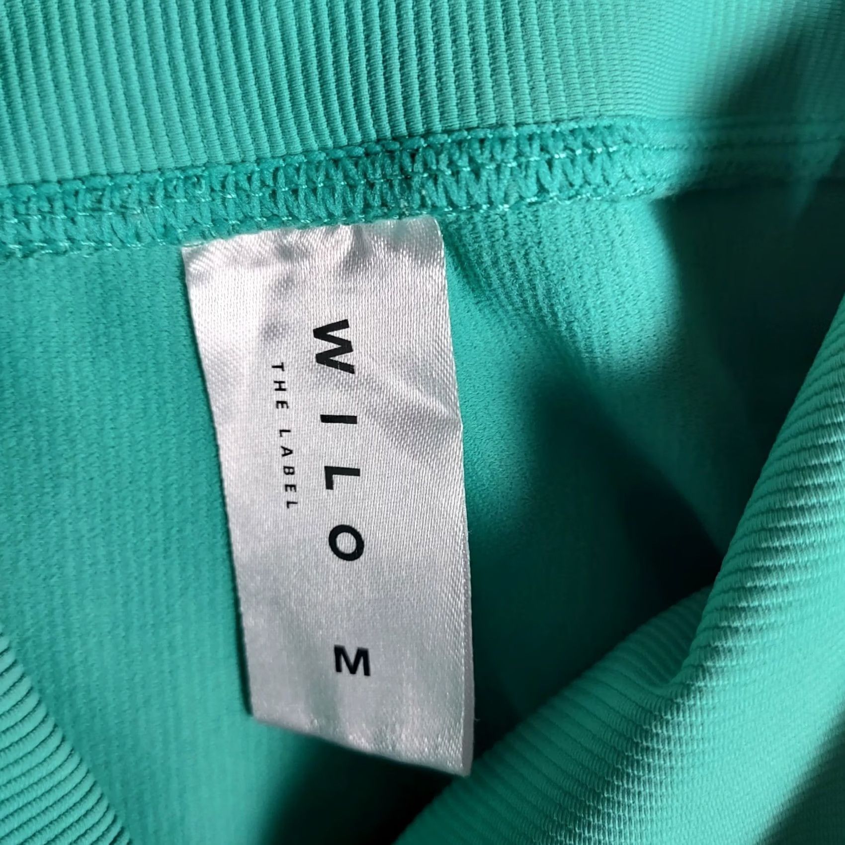 Vintage Wilo The Label Biker Shorts Womens M Teal Ruched High Rise Spandex Activewear Gym Training Summer Spring Womens Size 32" / US 10 / IT 46 - 5 Thumbnail