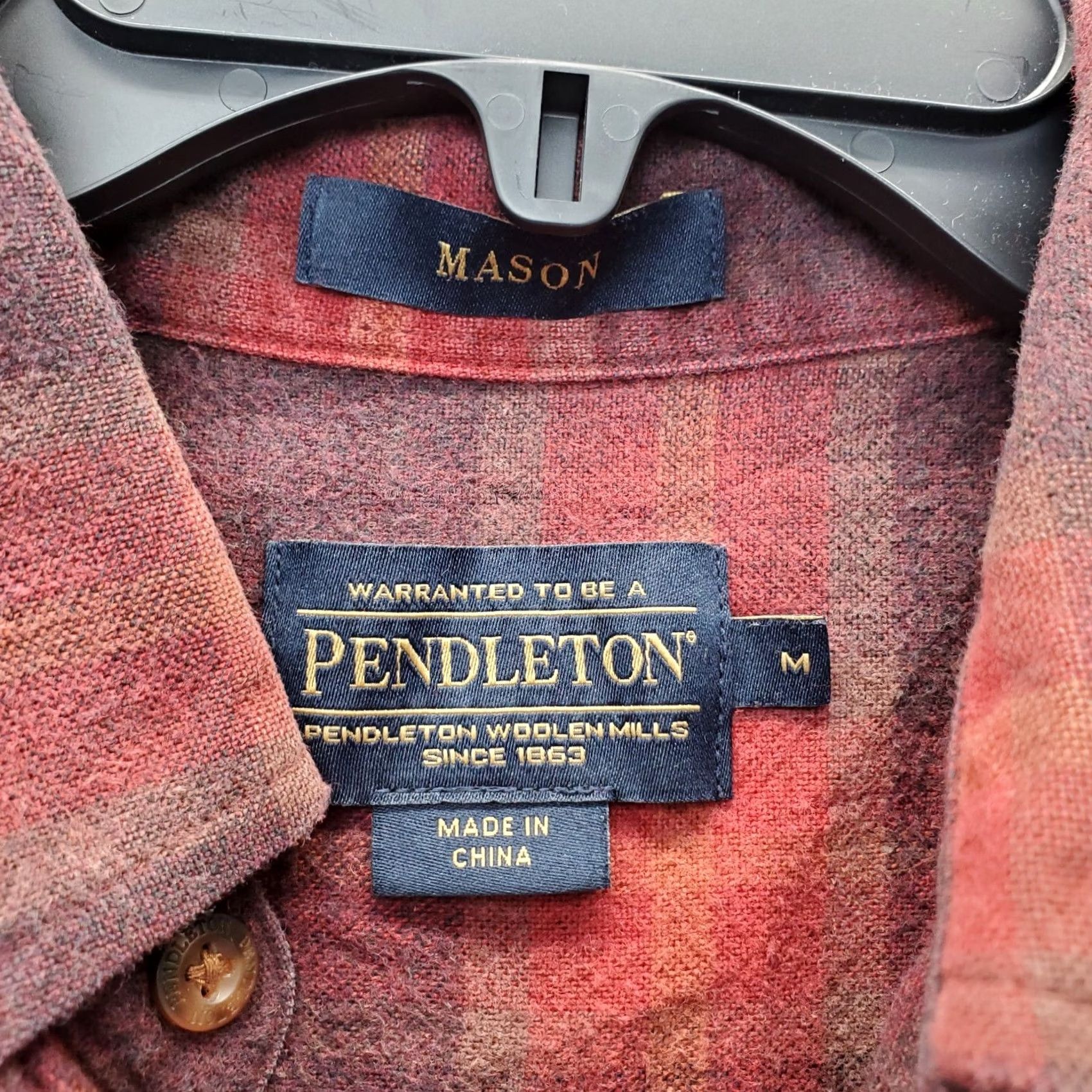 Pendleton Pendleton Mens Shirt Button-Up Plaid Mason Long Sleeve Collared Multicolor 100% Cotton Size M Size US M / EU 48-50 / 2 - 6 Thumbnail