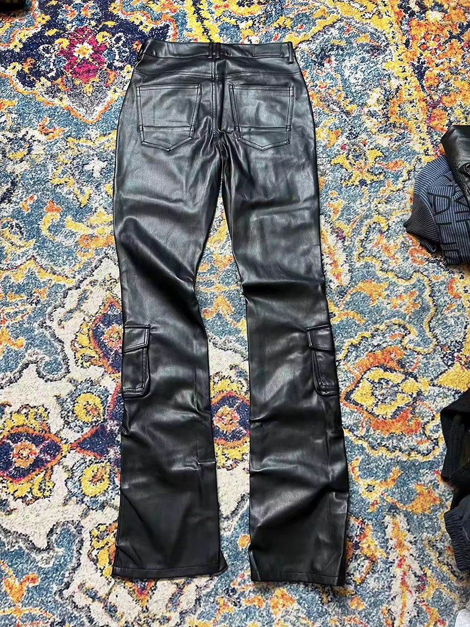 Leather Pu Leather Cargo Pants Size US 38 / EU 54 - 2 Thumbnail