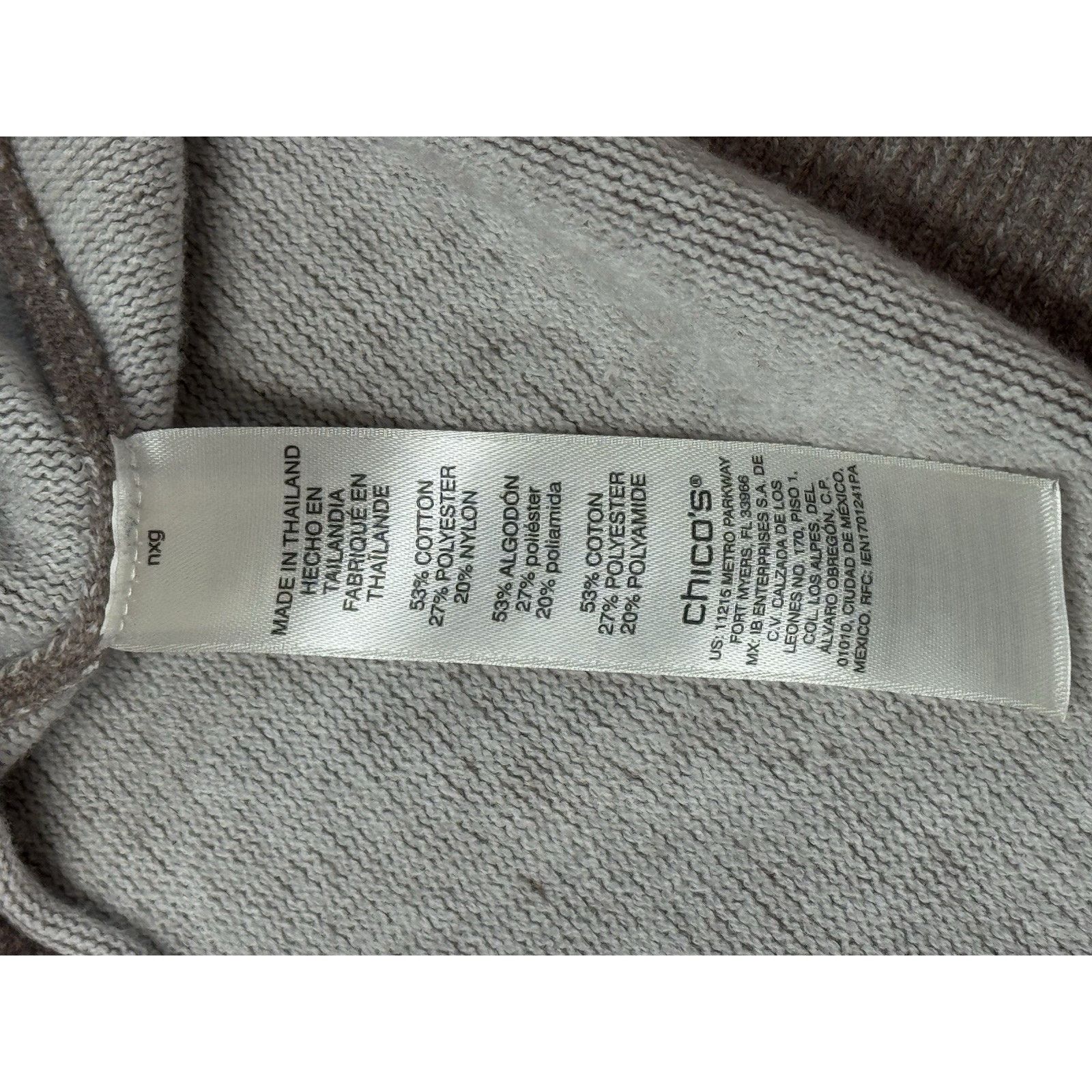 Chicos Chico's Womens 2 Long Sleeve Stretch Knit Sweater Taupe Tan Size XL / US 12-14 / IT 48-50 - 8 Thumbnail