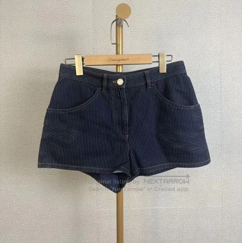 Chanel Chanel Summer Navy Cotton Skirt . Size 37" - 1 Thumbnail