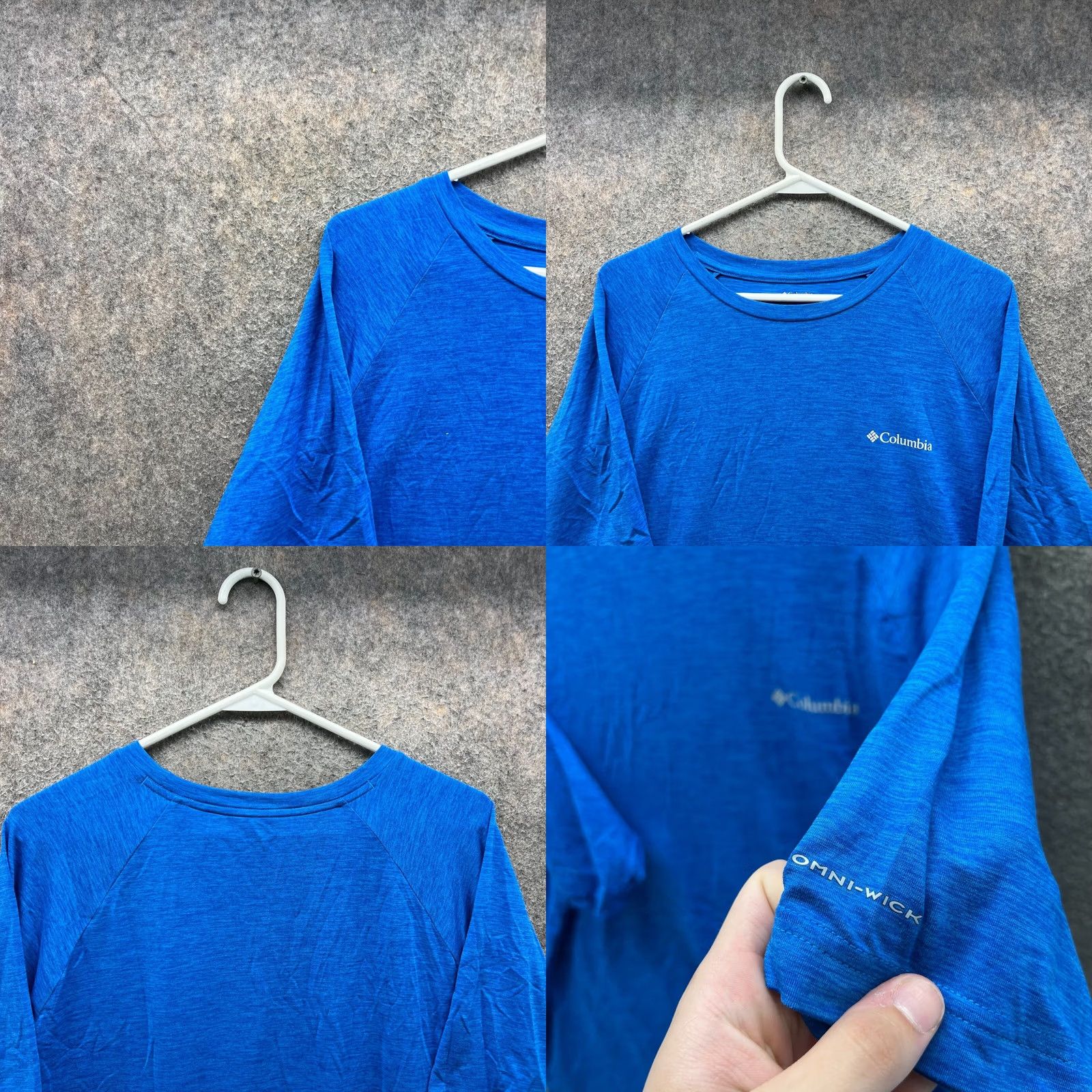 Spell Columbia Shirt Men Large Blue Crewneck Short Sleeve Omni Wick Logo PFG Omni-Shade All Seasons T-Shirt Size US L / EU 52-54 / 3 - 8 Thumbnail