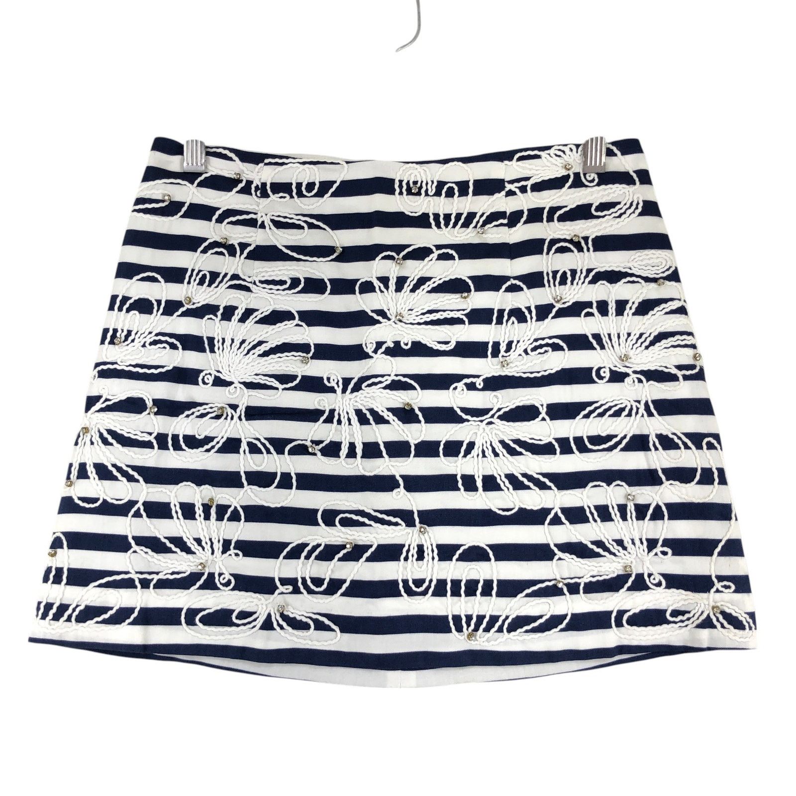 Lilly Pulitzer Lilly Pulitzer Sz 0 Skirt Tate Navy Blue Stripe Embroidered Size 25" / US 0 / IT 36 - 1 Thumbnail