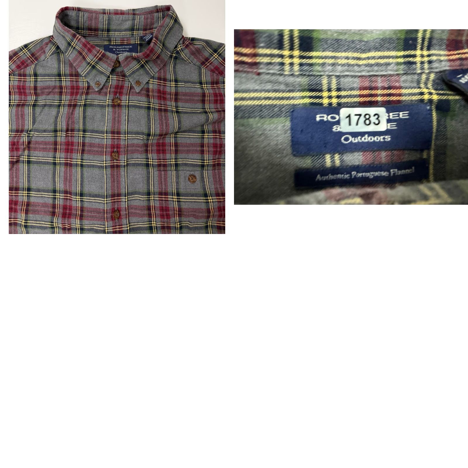 Roundtree & Yorke VINTAGE Roundtree & Yorke Portuguese Flannel Shirt Men 3XL TALL Gray Plaid Button-Up Shirt Size US XXL / EU 58 / 5 - 10 Thumbnail