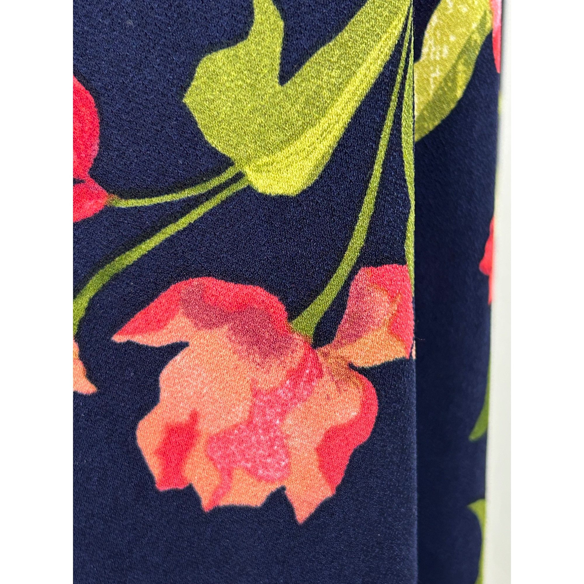 Other Susan Graver QVC Mini Dress 1XP Navy Floral V-Neck Button Do Size XL / US 12-14 / IT 48-50 - 6 Thumbnail
