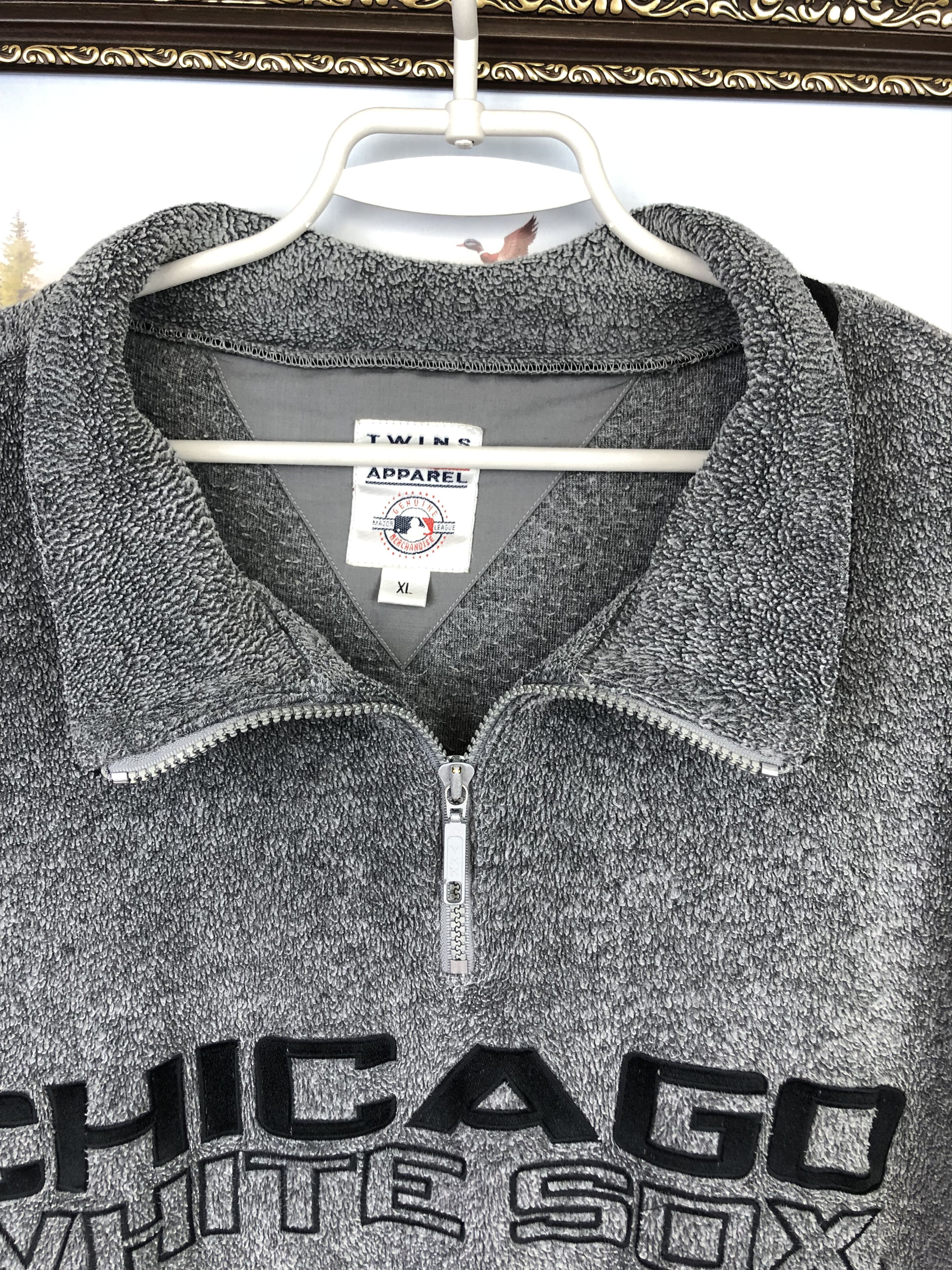 MLB VIntage Chicago White Sox Fleece Jacket Gray MLB Sweatshirt Size US XL / EU 56 / 4 - 4 Thumbnail