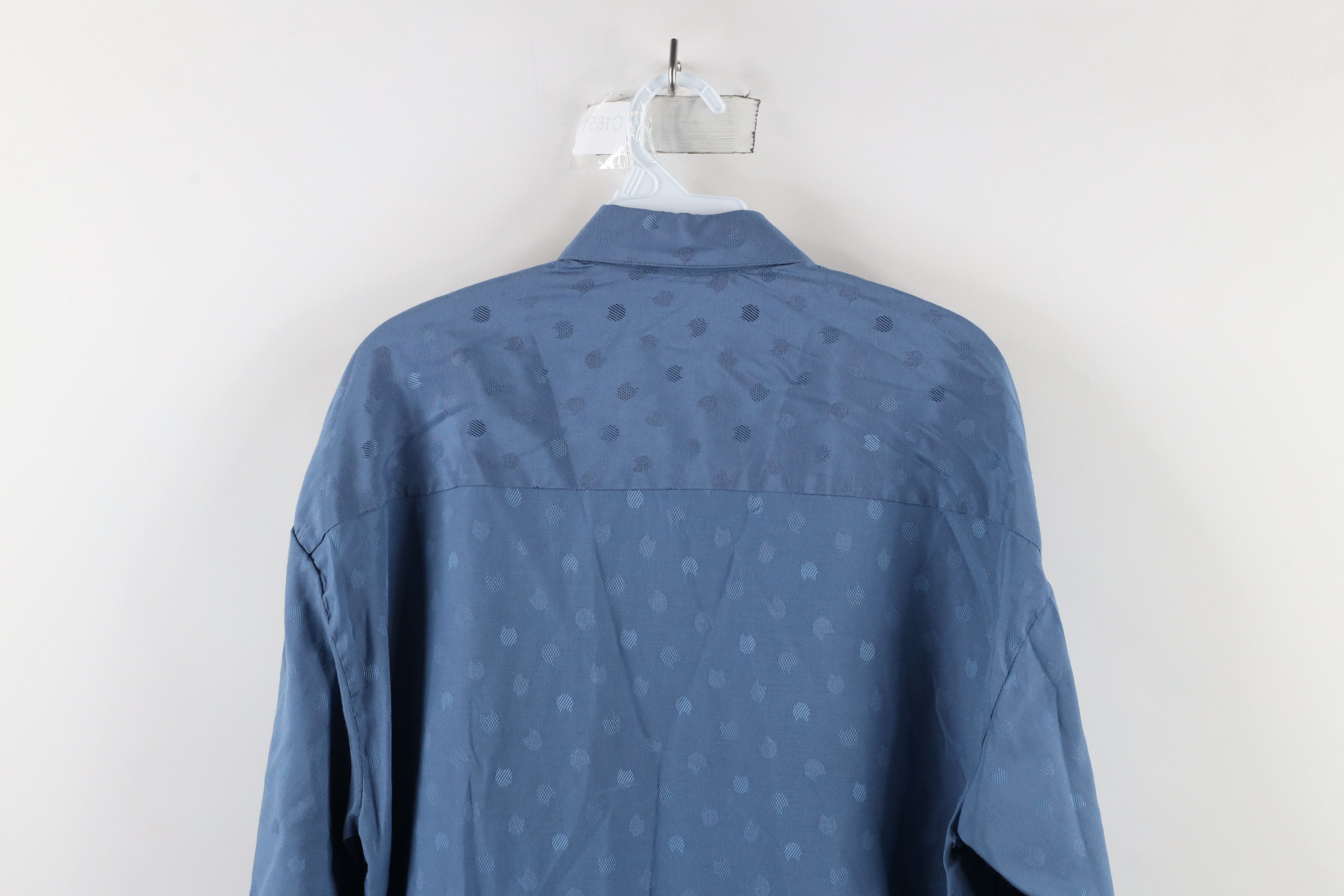 Vintage Vintage 90s Streetwear Geometric Collared Button Shirt Blue Size US M / EU 48-50 / 2 - 9 Thumbnail