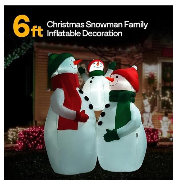 NBDN Nobrandedon 6FT Christmas Inflatable Outdoor Built-in LED Light Size ONE SIZE - 6 Thumbnail