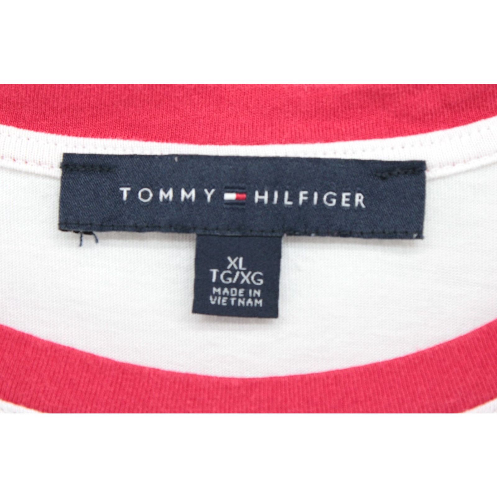 Tommy Hilfiger Tommy Hilfiger T Shirt Womens XL Red White Blue Pullover Heart Short Sleeve, White, Solid, Graphic Print, Classic, Preppy, Street Wear, 90s? Size XL / US 12-14 / IT 48-50 - 4 Thumbnail