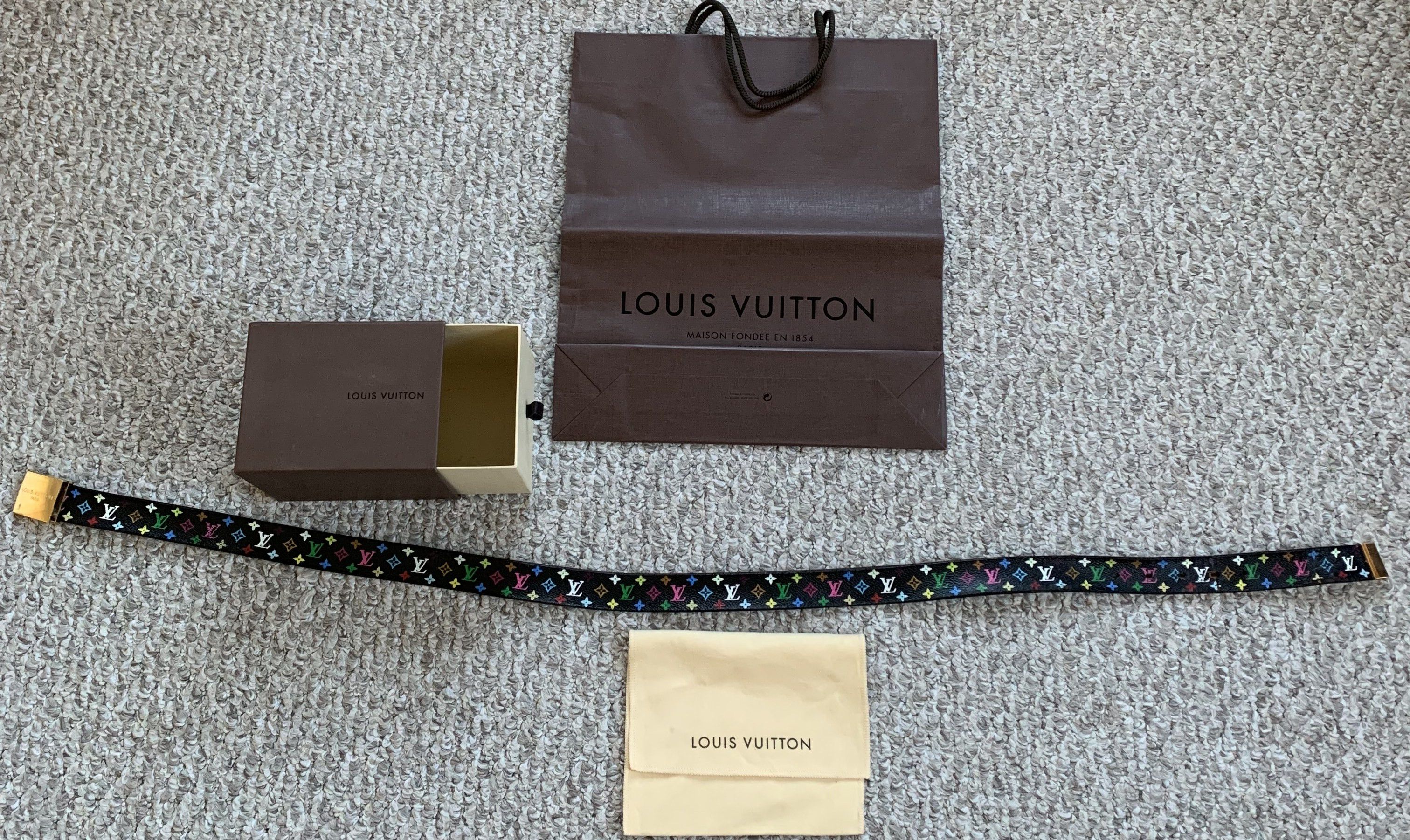 Louis Vuitton × Takashi Murakami S/S 2003 Louis Murakami Multicolor Monogram Belt + Box Size 30 - 12 Thumbnail