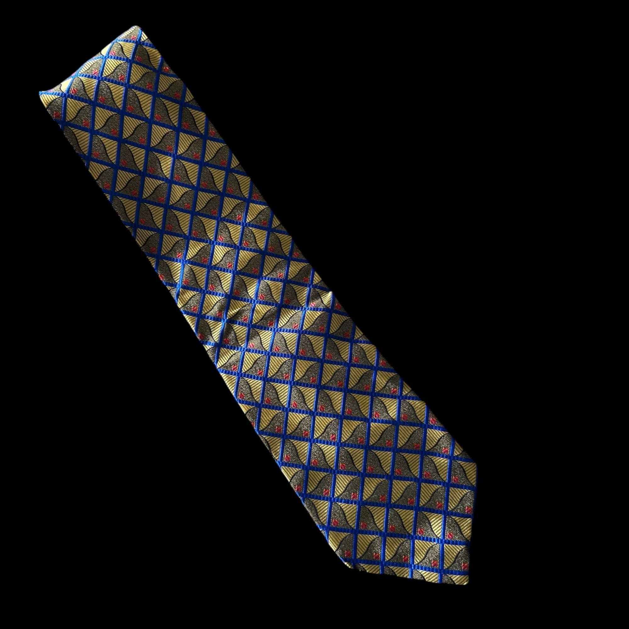 Hickey Freeman Hickey Freeman 100% Silk Woven Geometric Novelty Retro Print Size ONE SIZE - 1 Thumbnail