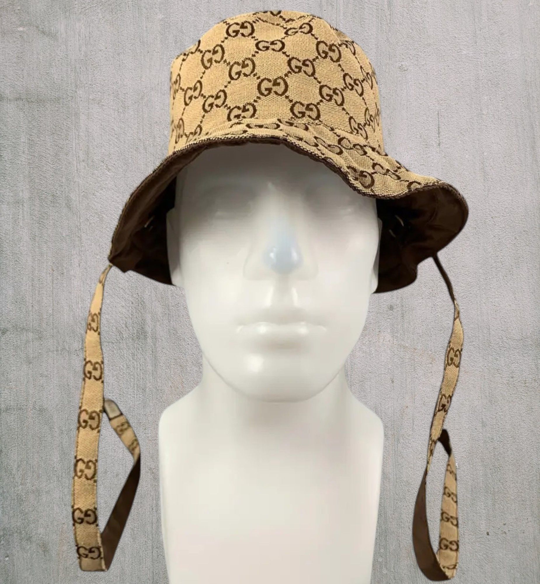 Gucci Gucci GG Monogram Stripe Reversible Bucket Hat Size ONE SIZE - 1 Thumbnail