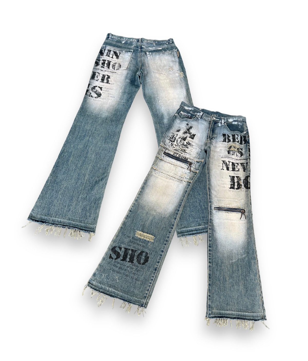 If Six Was Nine FLARE🔥BERNINGS-SHO Distressed Seditionaries Bondage Zippers Size US 29 - 1 Thumbnail