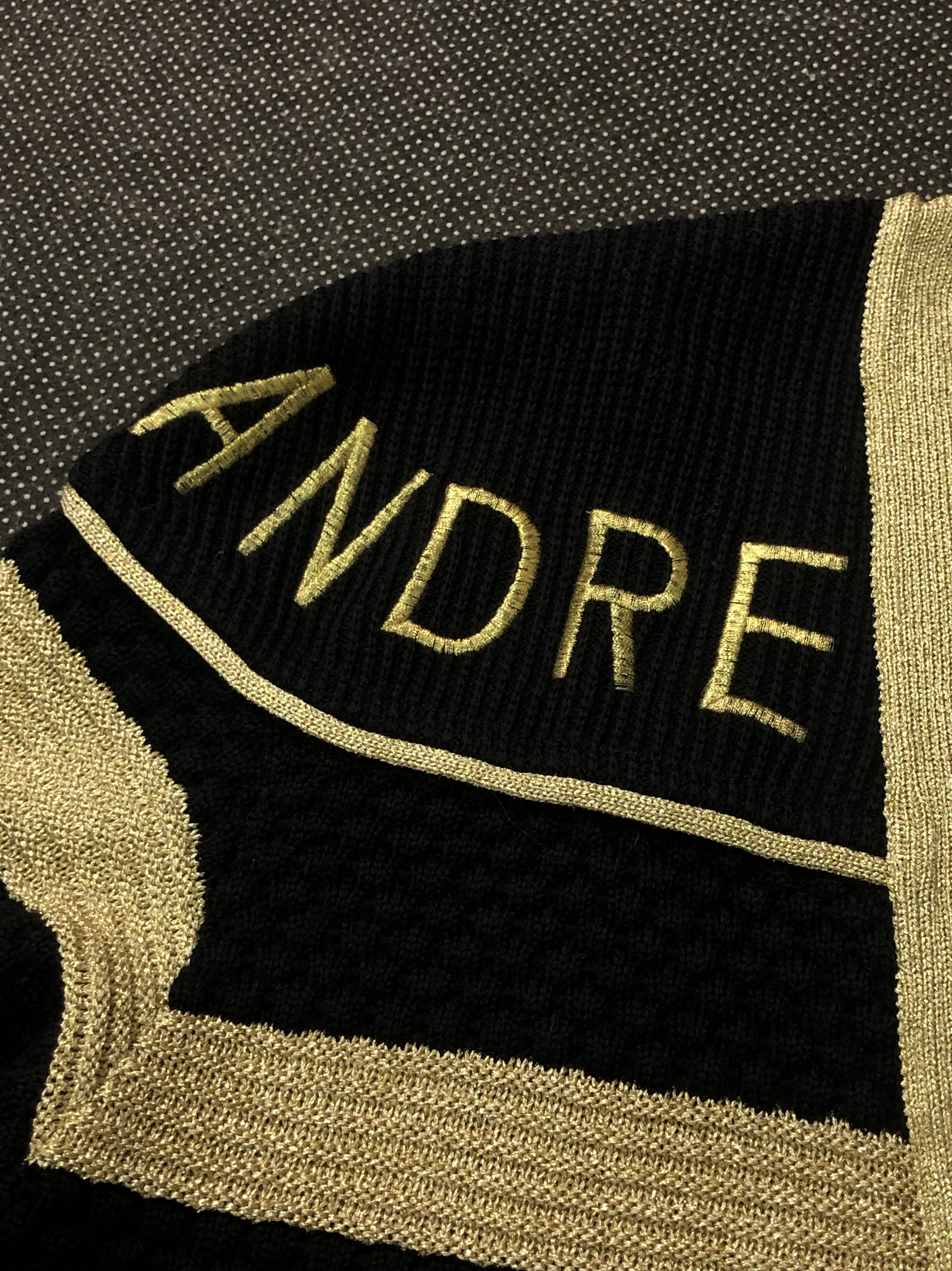Andreluciano × Vintage RARE🔥VINTAGE 90’S ANDRELUCIANO GOLD GLITTER WOOL KNIT Size US M / EU 48-50 / 2 - 5 Thumbnail