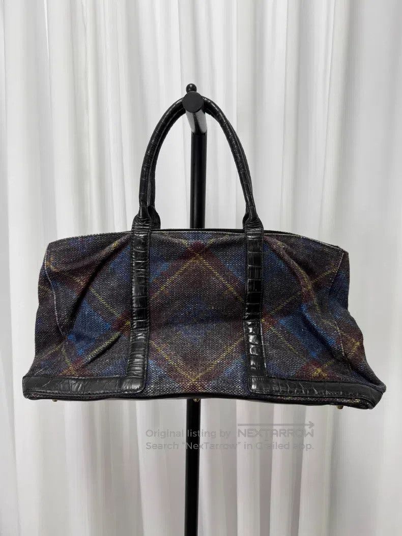 Dries Van Noten Dries Van Noten Blue and purple plaid and crocodile patter Size ONE SIZE - 2 Thumbnail