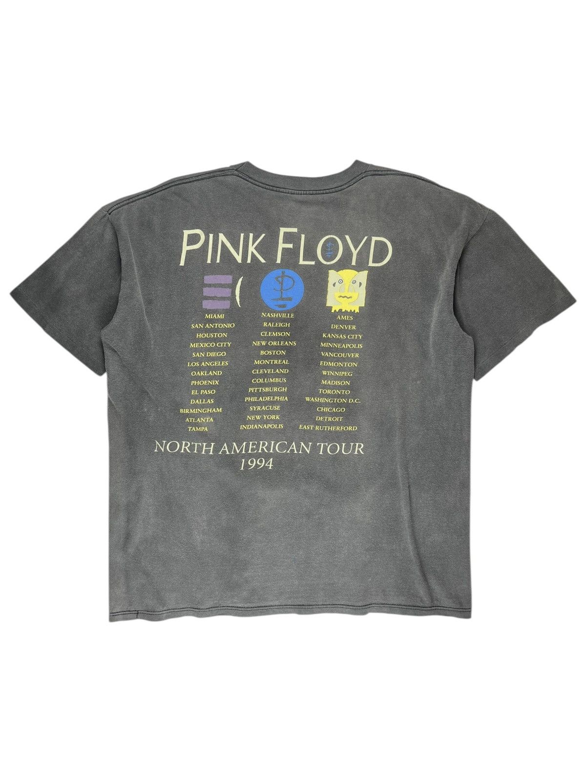 Vintage 1994 Pink Floyd Division Bell Tour Faded Vintage Tshirt Size US L / EU 52-54 / 3 - 2 Thumbnail