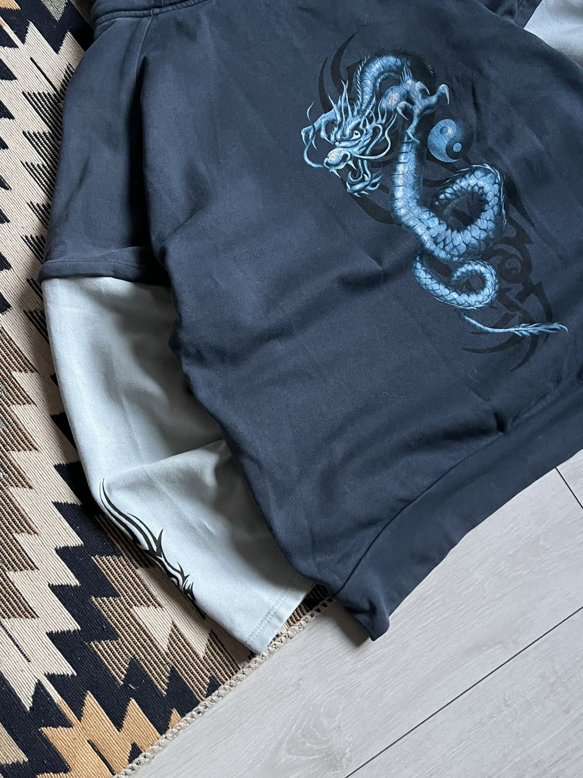 Vintage Vintage JNCO Style Y2k Spiral Dragon Horror Piece Hoodie Size US L / EU 52-54 / 3 - 9 Thumbnail