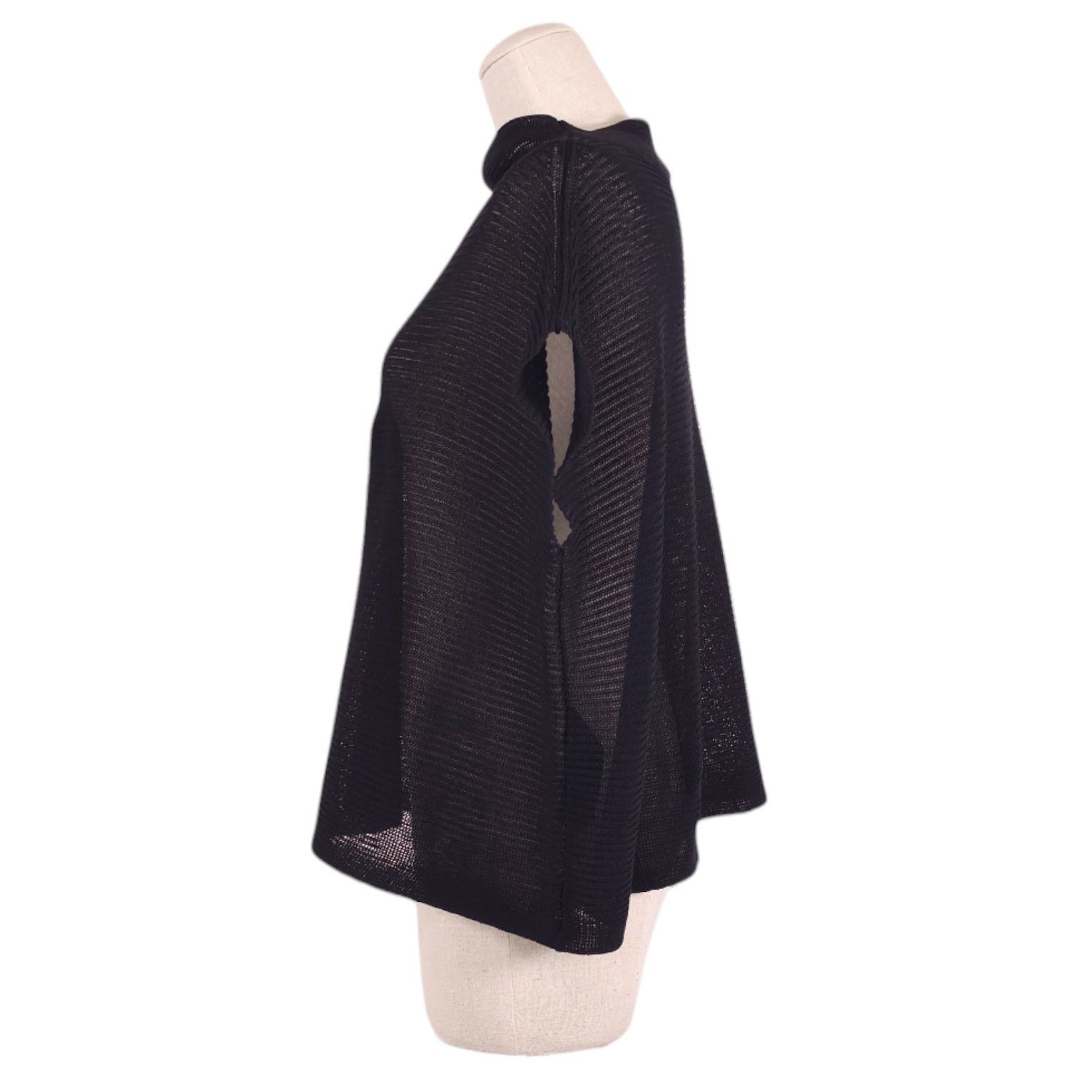 Eileen Fisher Eileen Fisher Organic Cotton Boxy Mock Neck Top Black Sz XXS Size XXS / US 00 / IT 34 - 2 Thumbnail
